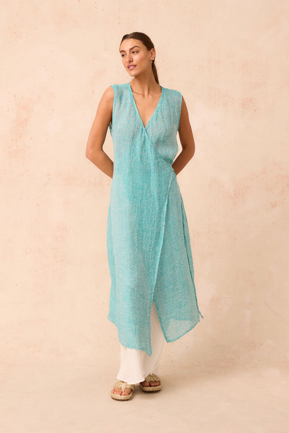 Sierra Midi Dress - Rete Turquoise