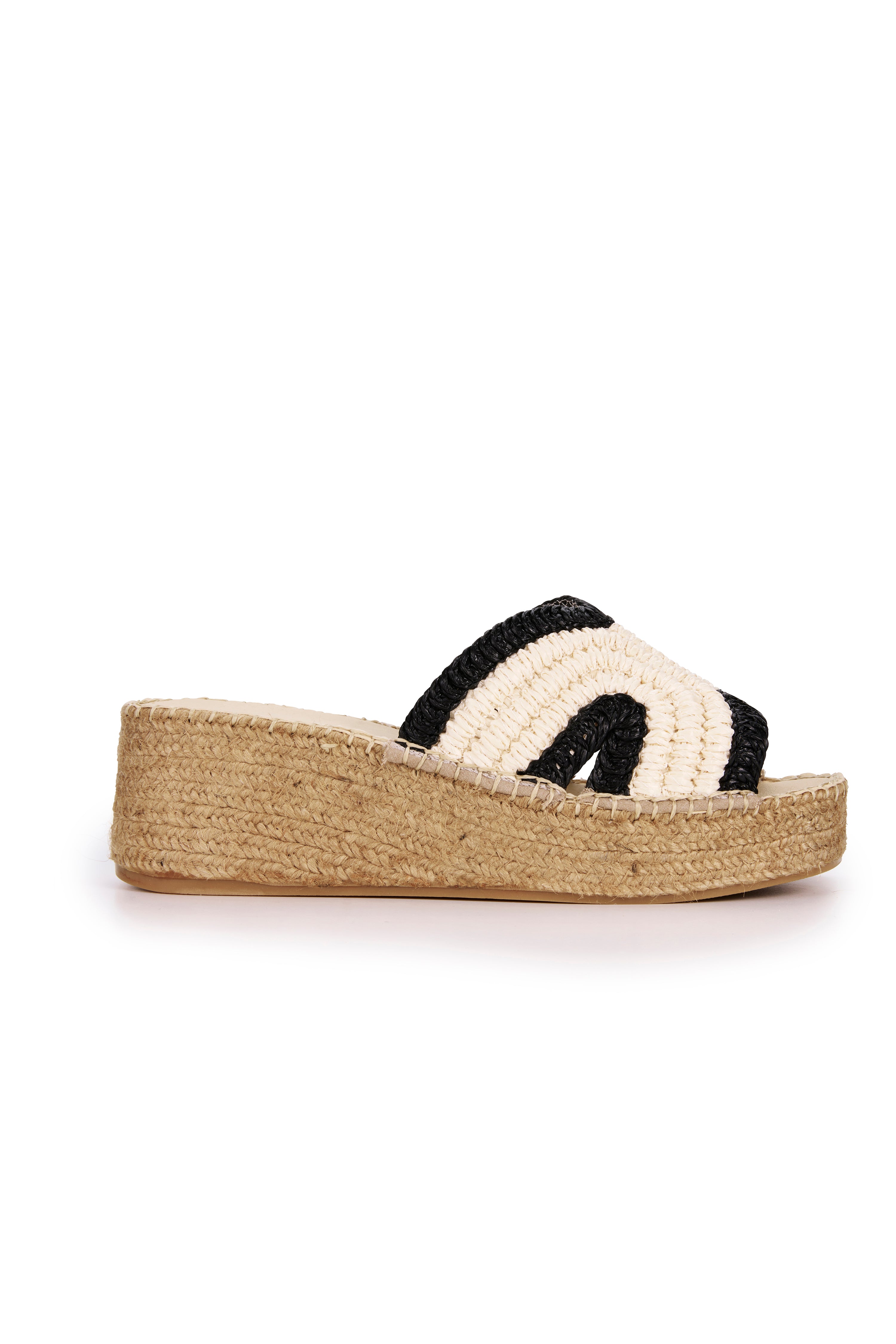 Spiral Espadrille Wedge Natural Black