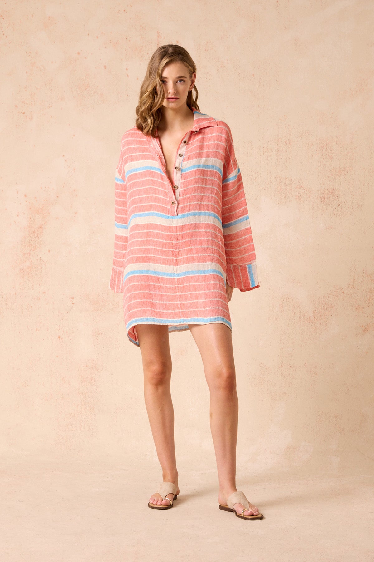 Swati Dress - Poppy Red Stripe