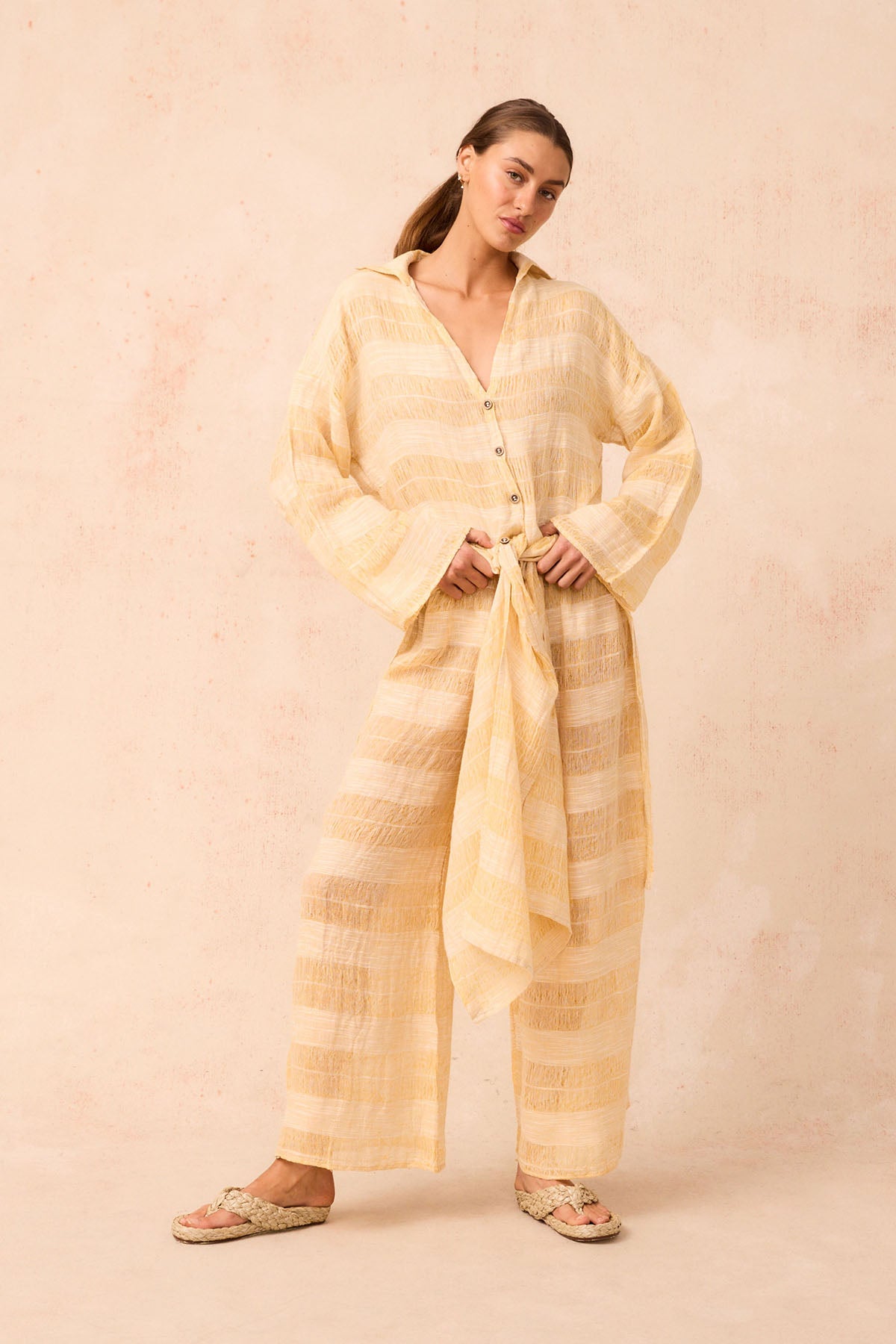 Tusso Shirt Dress - Tela Atena Yellow