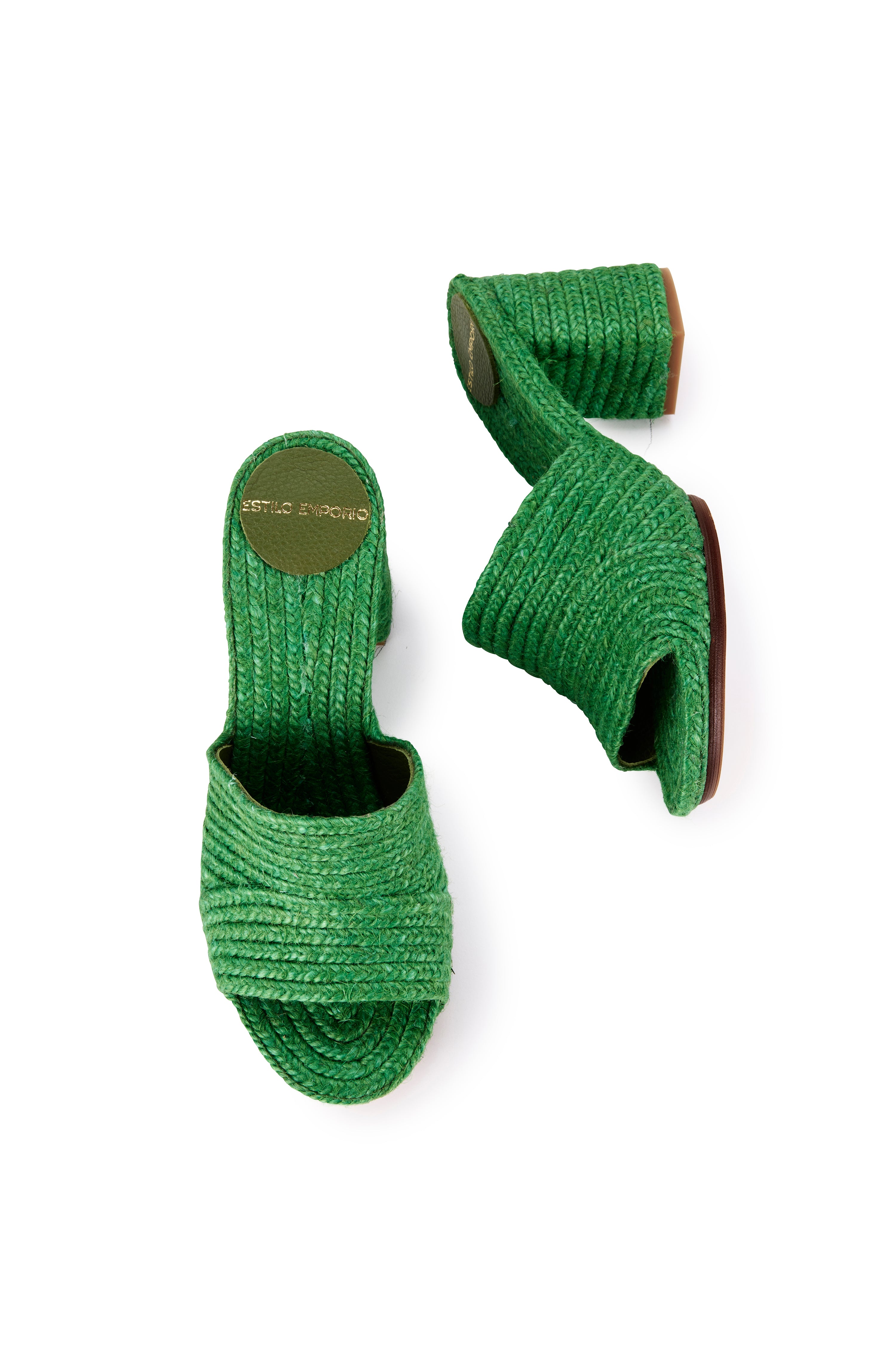 Woven Jute Mule - Green - LAST PAIR - Size 41