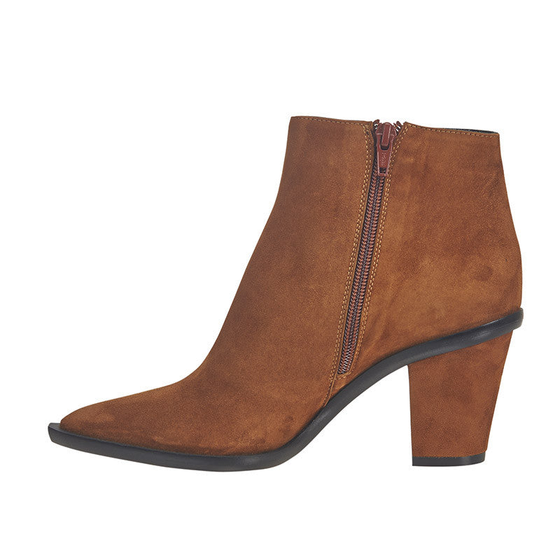 Stacked Heel Ankle Boot Clay