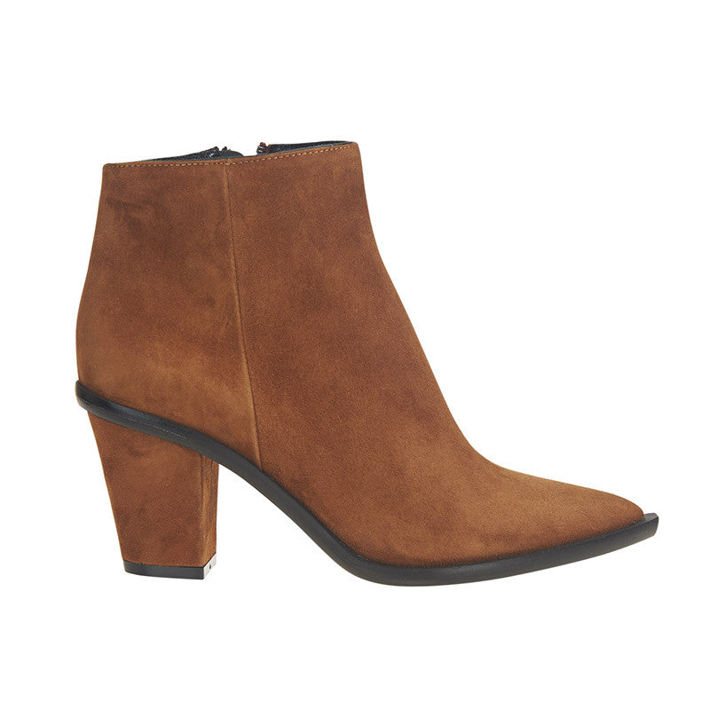 Stacked Heel Ankle Boot Clay