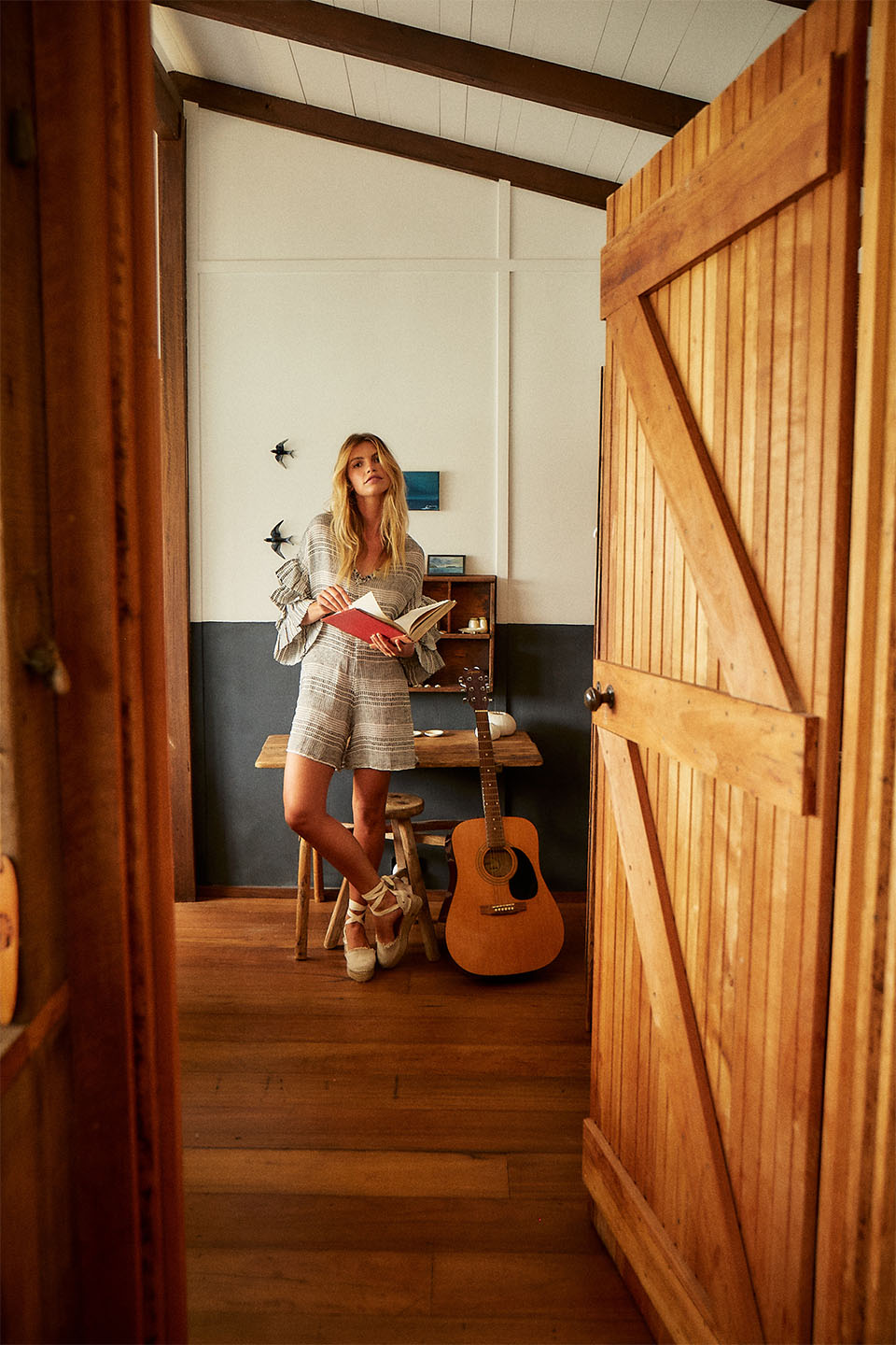 Frida Playsuit - Yves Black and White - LAST ONE - Size Small