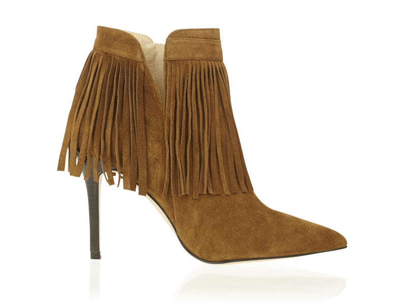 Femme Fringe Boot - Cognac - Scuffed Sole - Sample Size 37