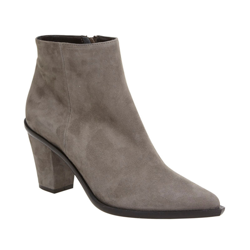 Stacked Heel Ankle Boot - Fawn Nubuck