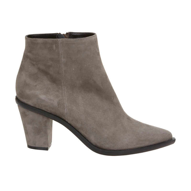 Stacked Heel Ankle Boot - Fawn Nubuck