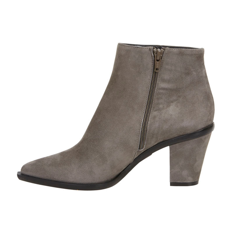 Stacked Heel Ankle Boot - Fawn Nubuck
