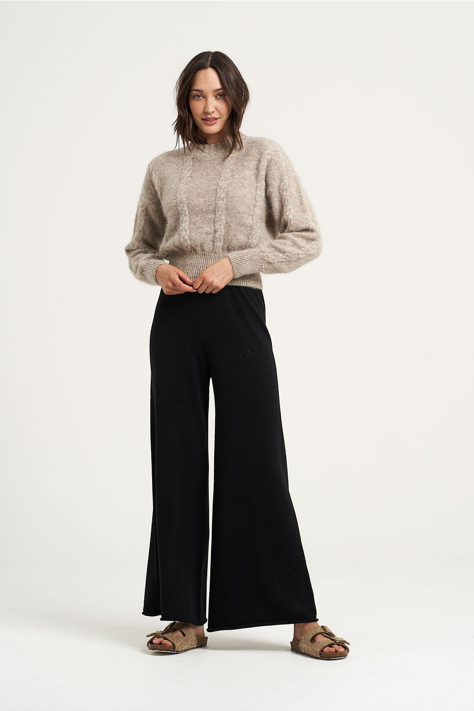 Solace Wool Cashmere Pant - Black