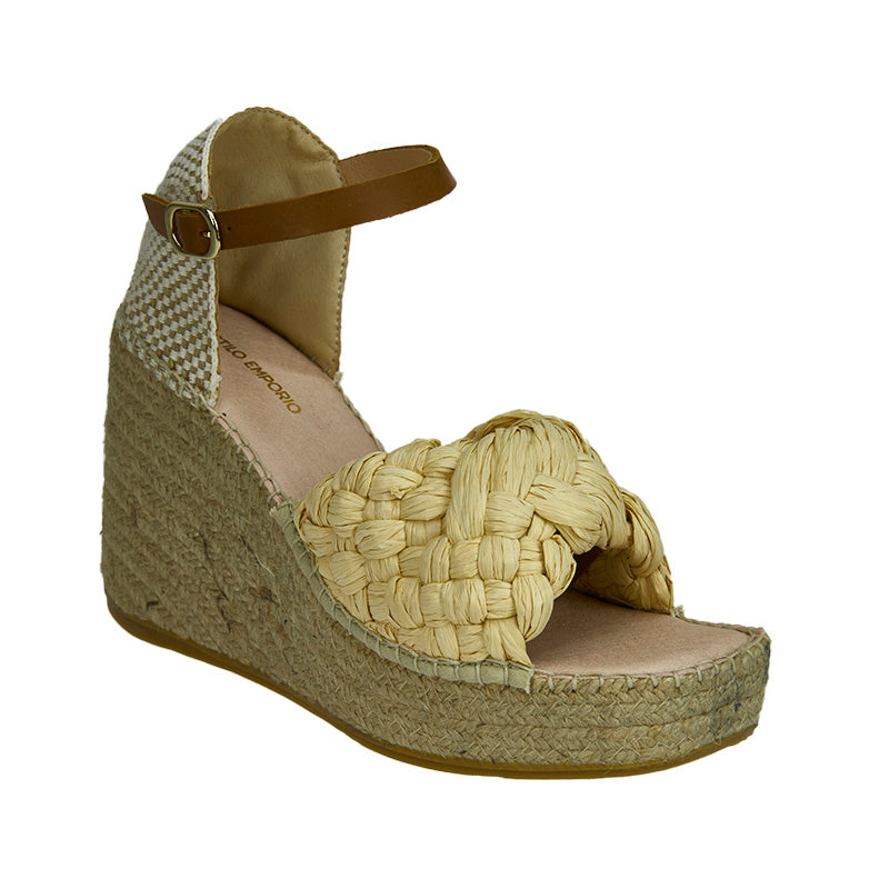 Pipi Raffia Wedge - Natural