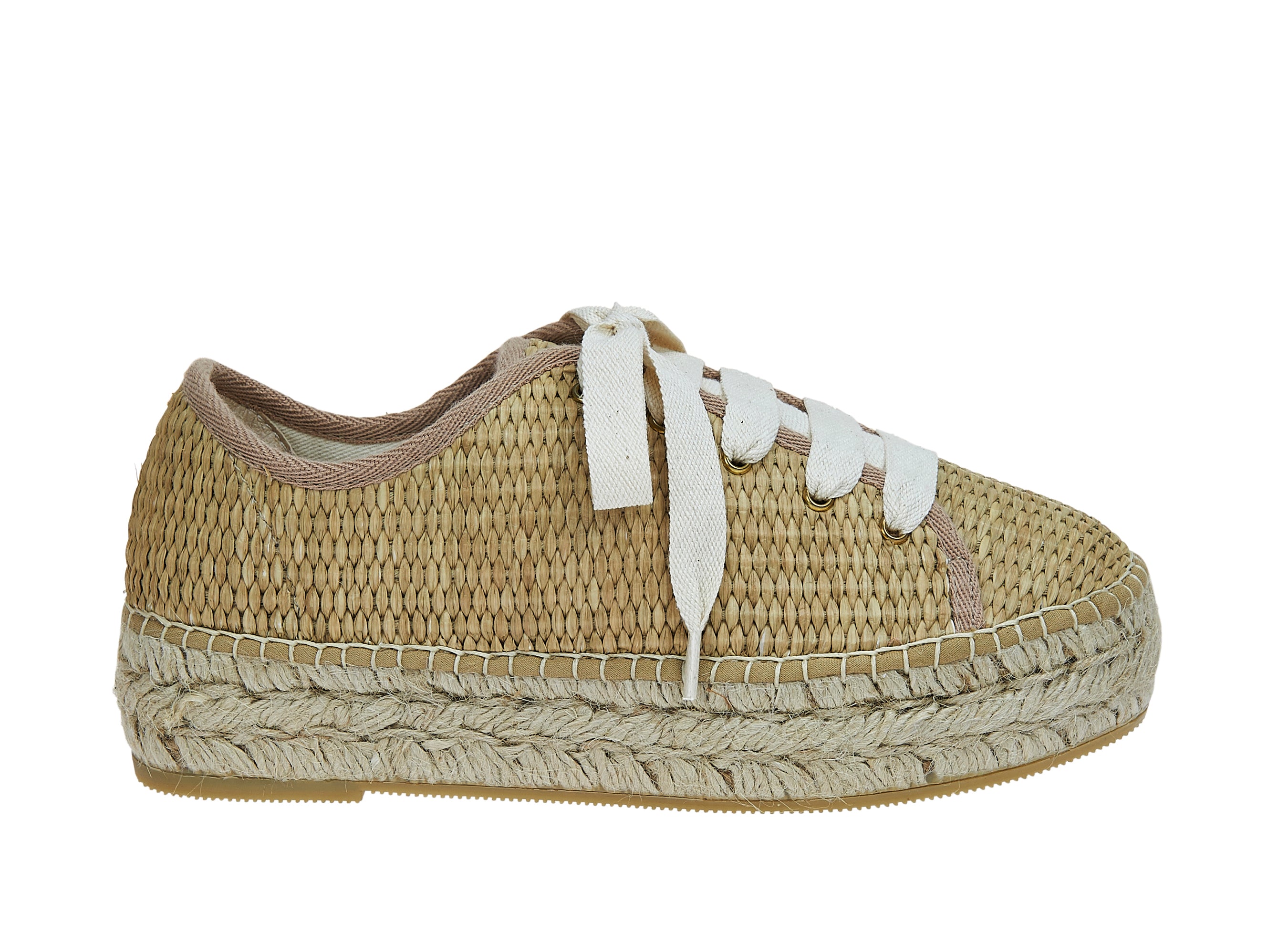 Rattan Platform Sneaker - Natural