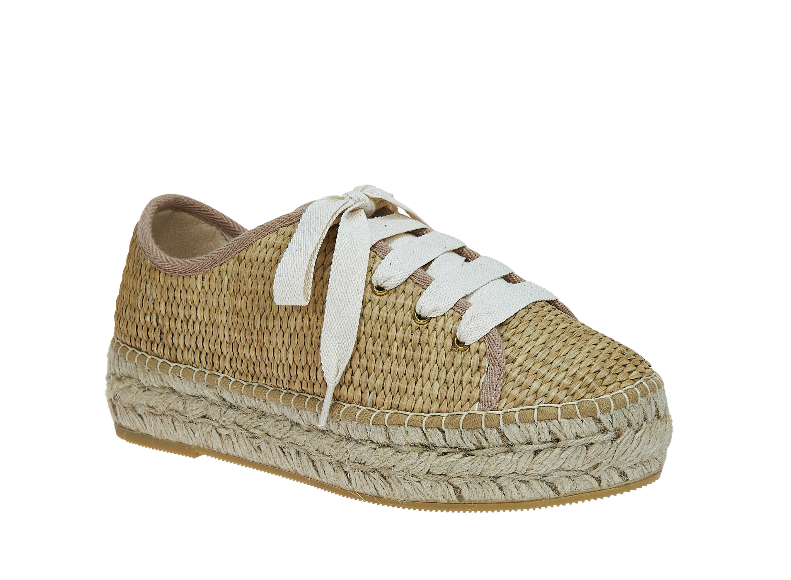 Rattan Platform Sneaker - Natural