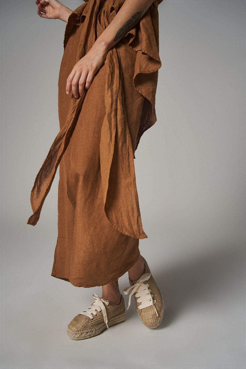 Rattan Platform Sneaker - Natural