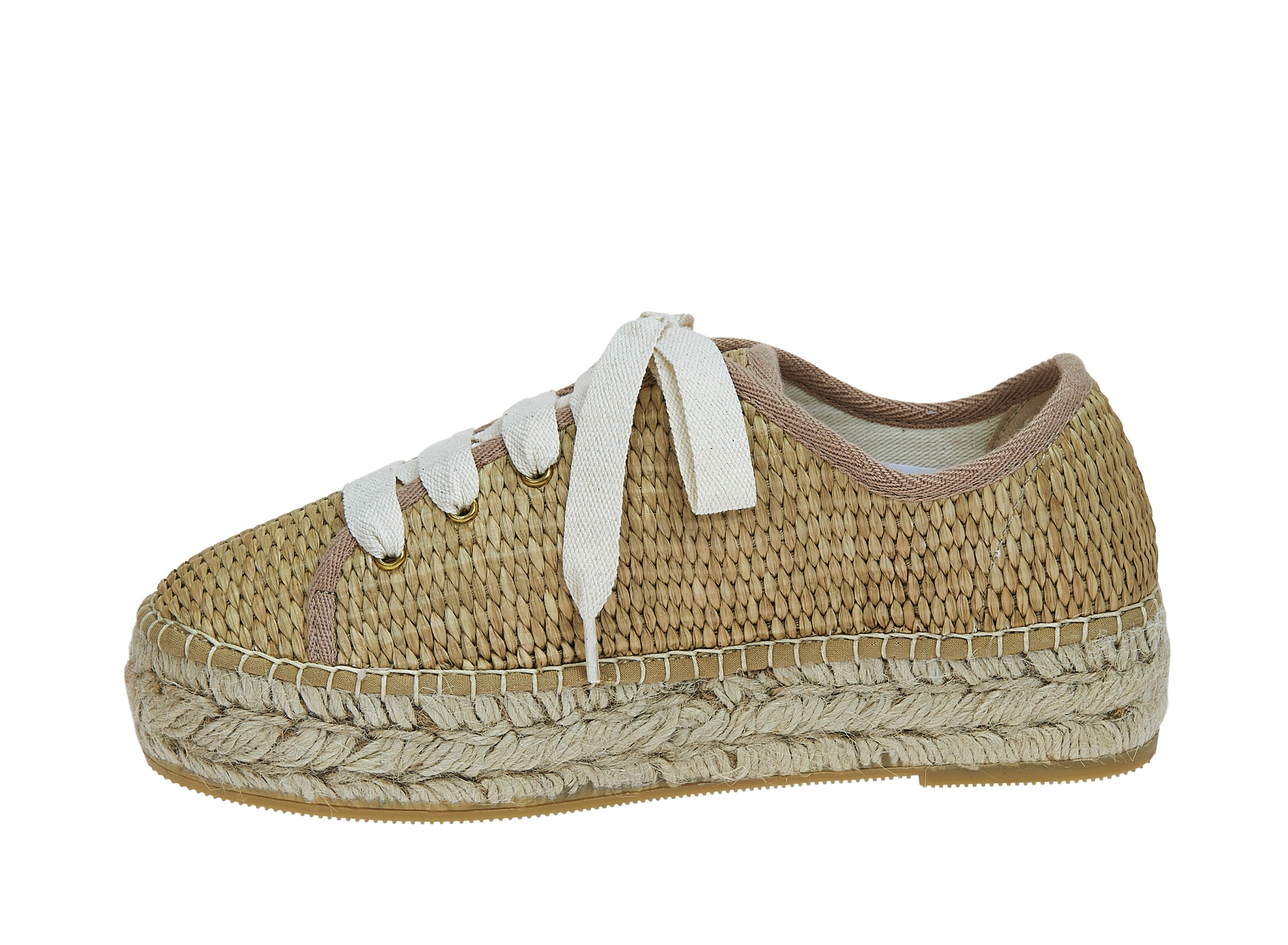 Rattan Platform Sneaker - Natural