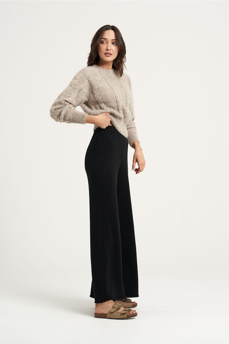 Solace Wool Cashmere Pant - Black