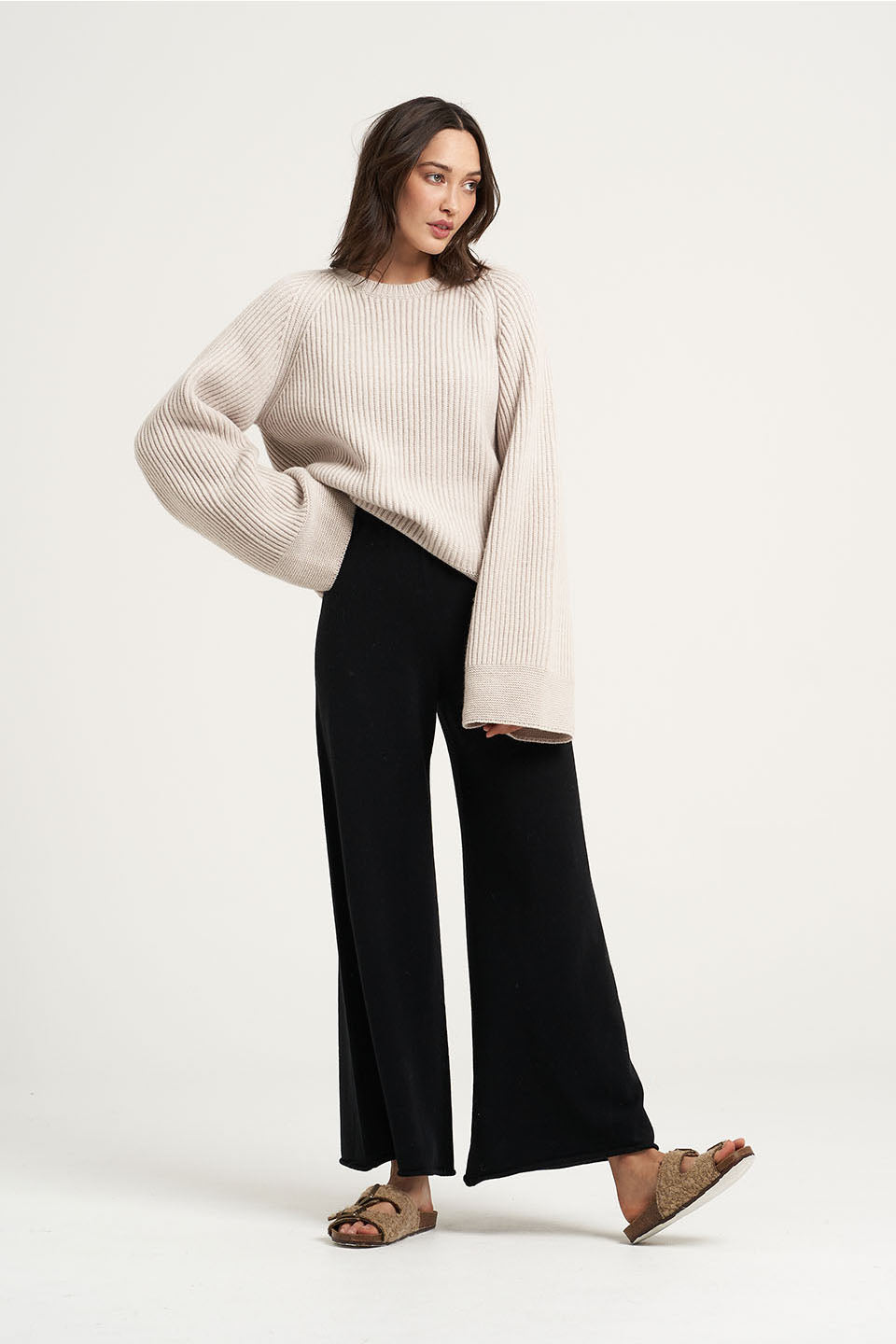 Solace Wool Cashmere Pant - Black