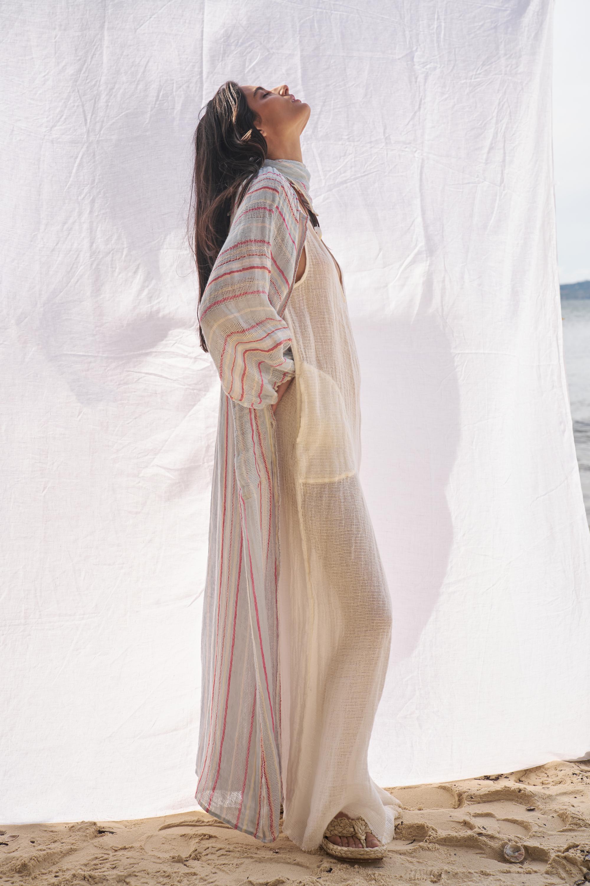 El Manto Dress + Duster - Kalos Stripe