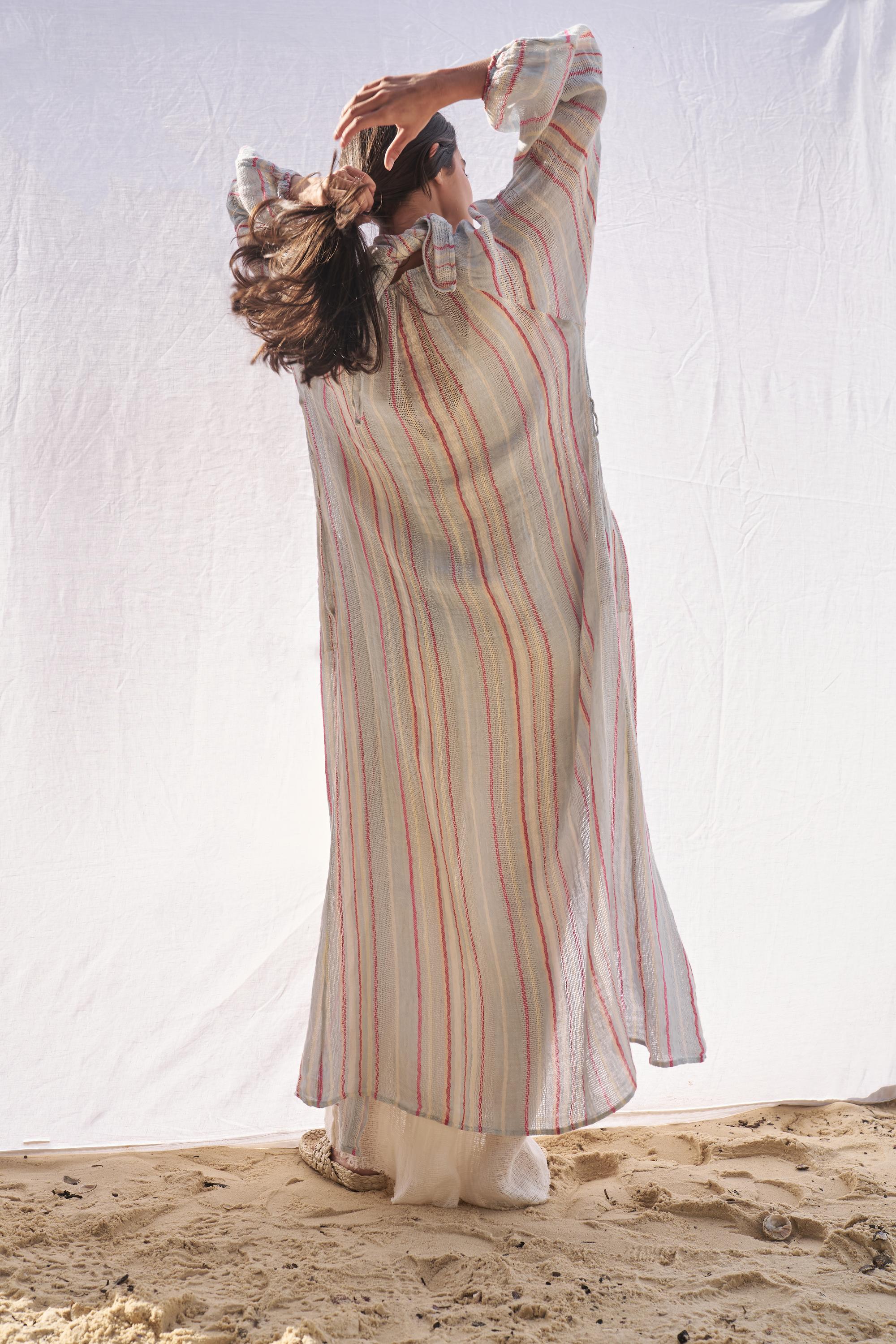 El Manto Dress + Duster - Kalos Stripe