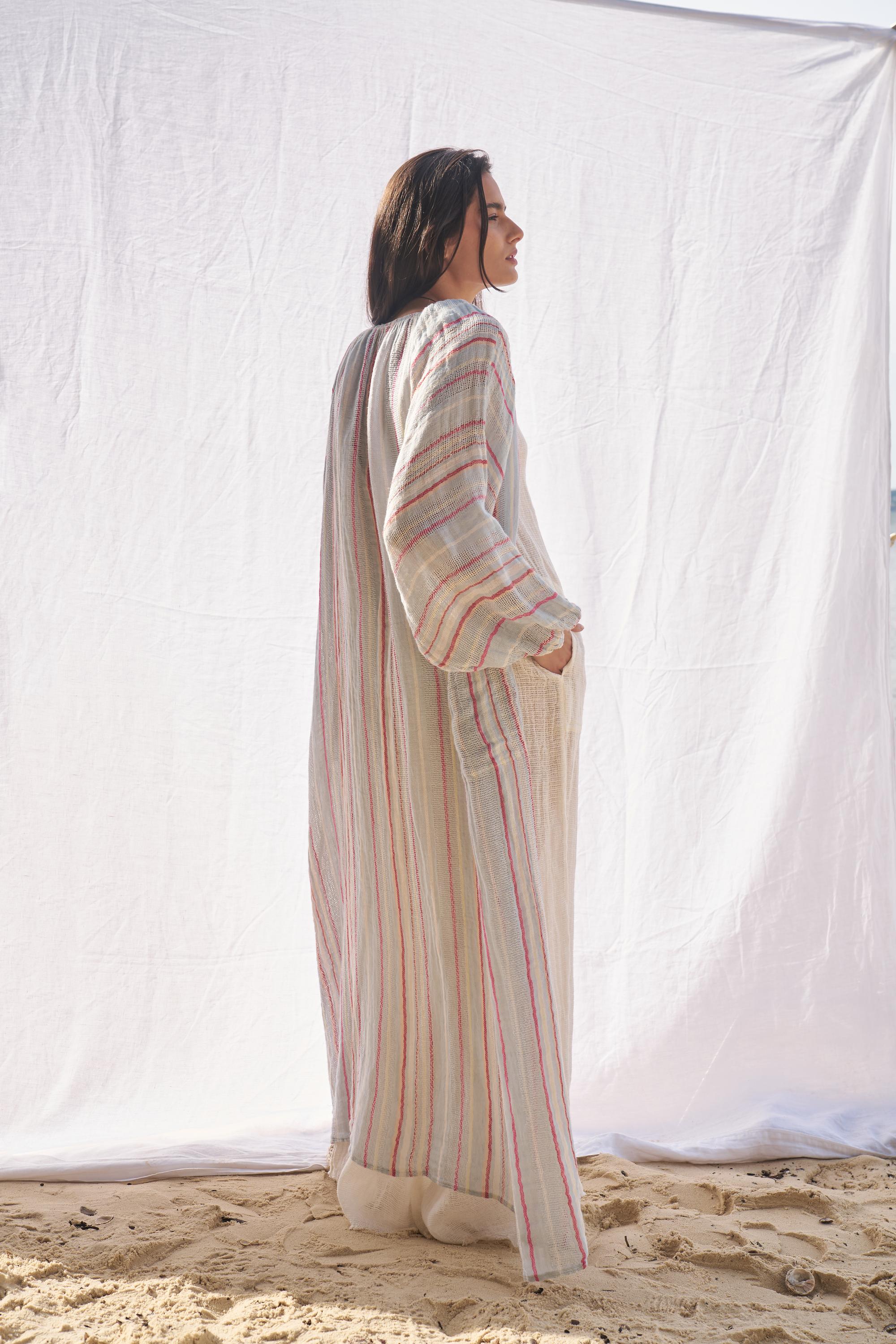 El Manto Dress + Duster - Kalos Stripe
