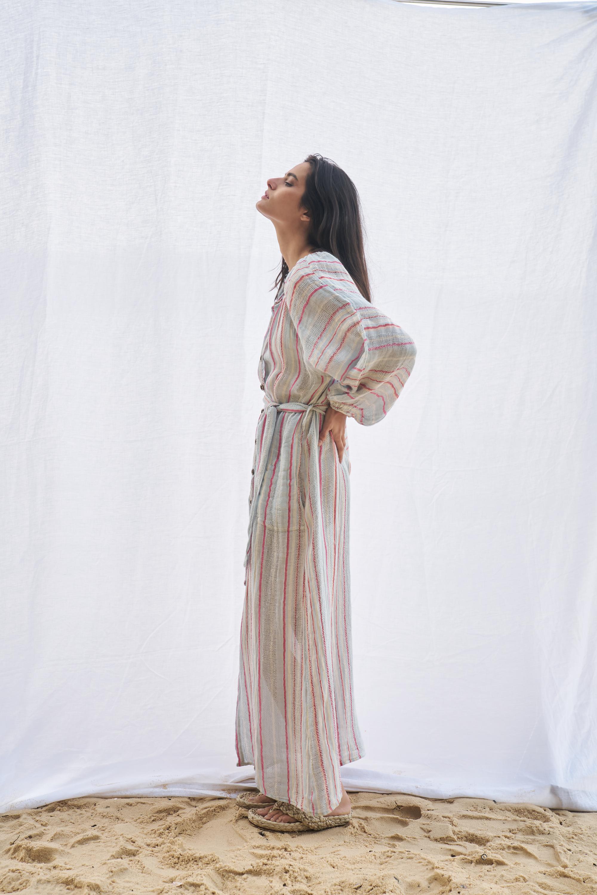 El Manto Dress + Duster - Kalos Stripe