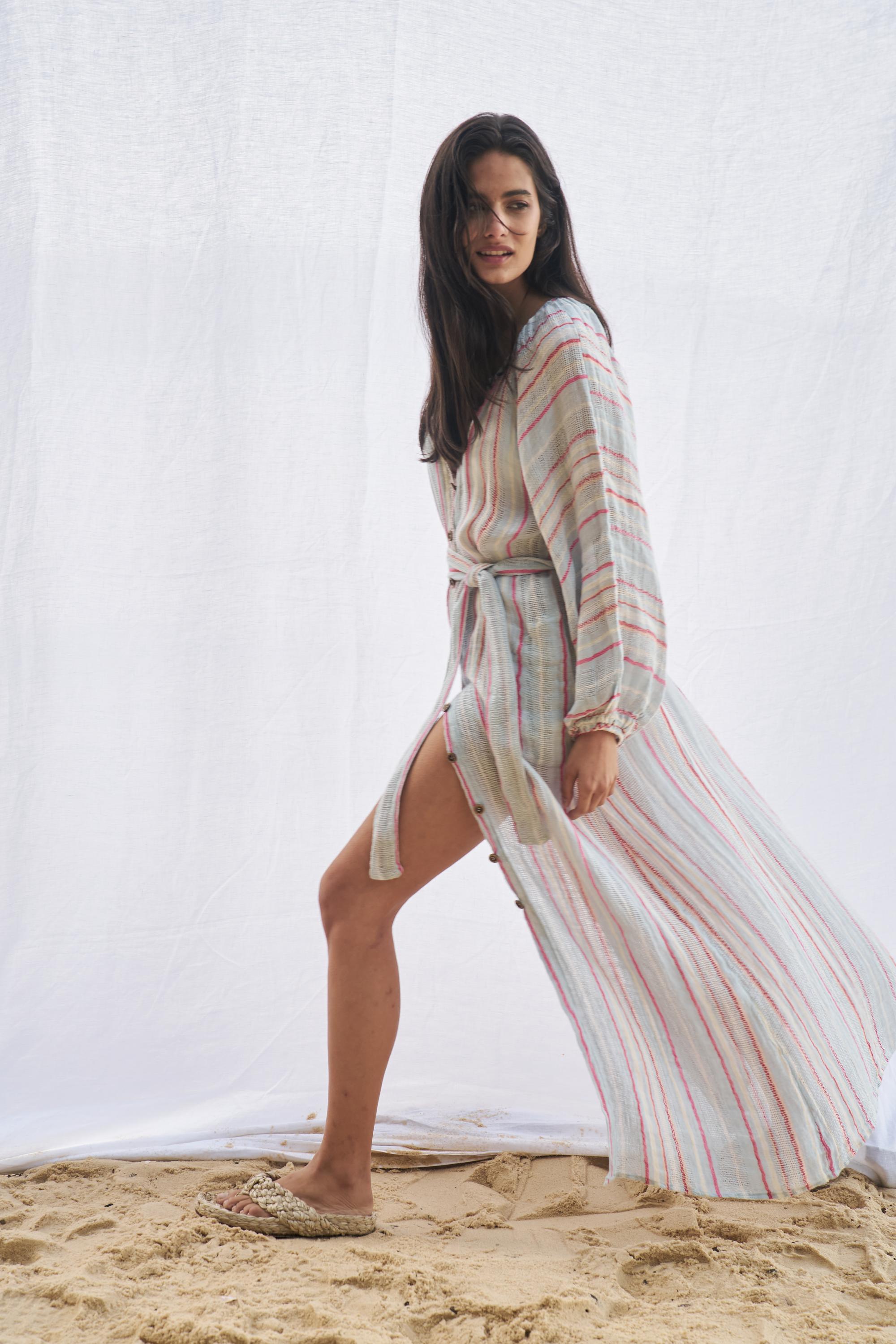 El Manto Dress + Duster - Kalos Stripe