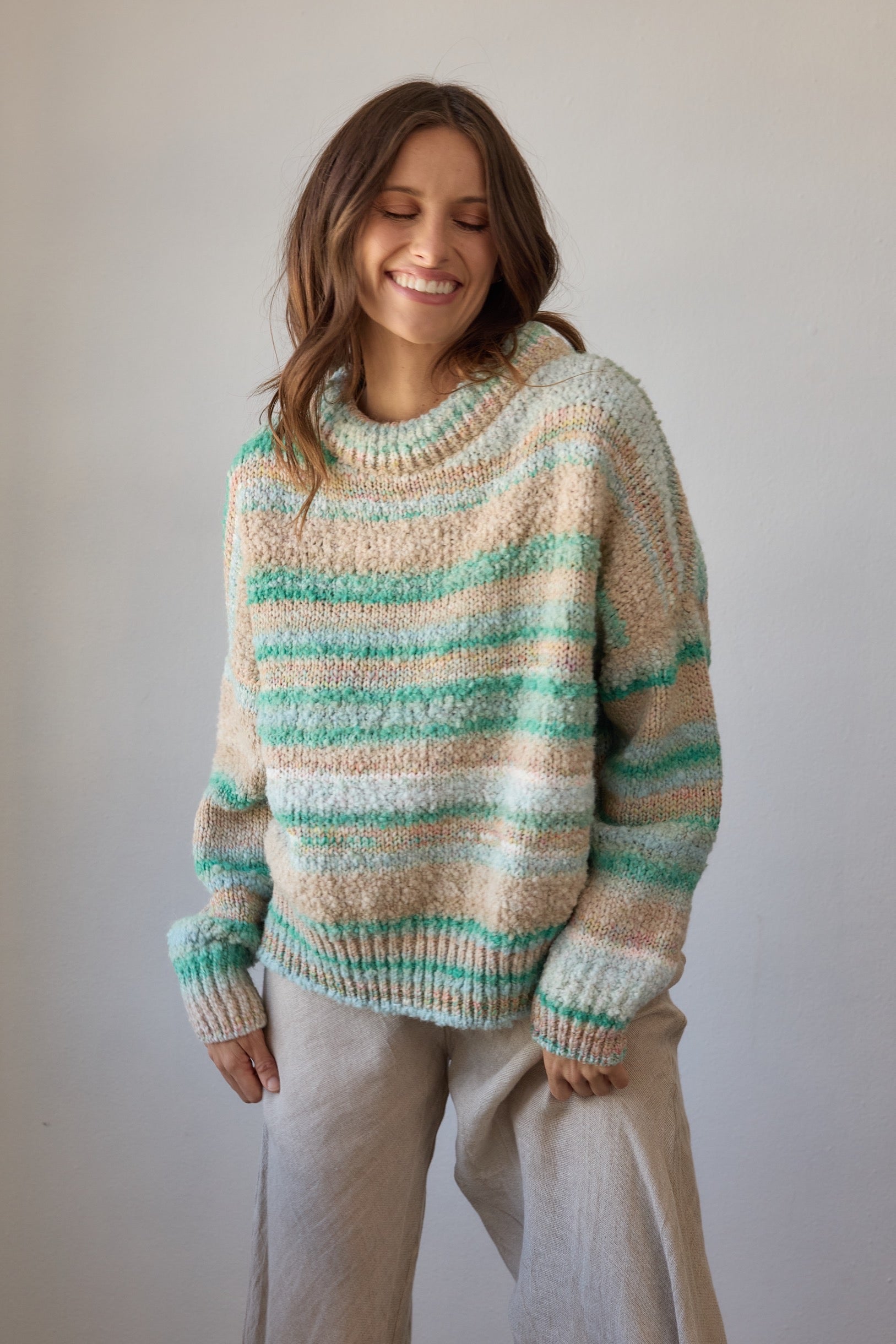 Zephyr Sweater - Aqua Multi