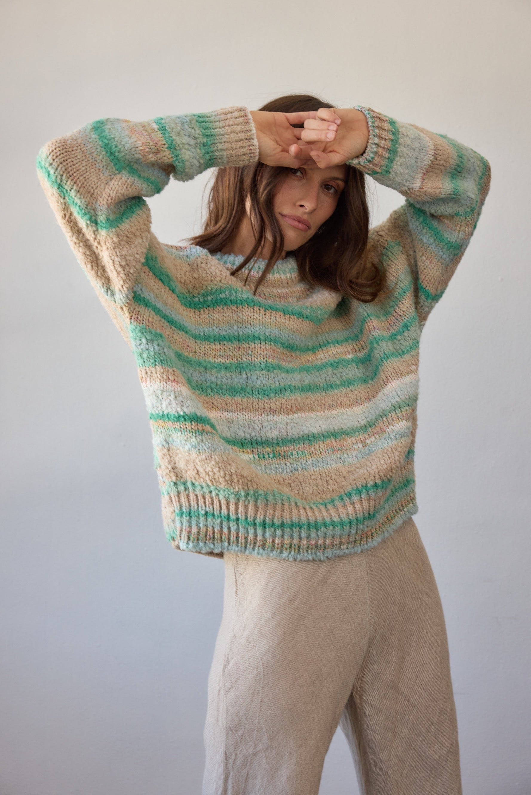 Zephyr Sweater - Aqua Multi