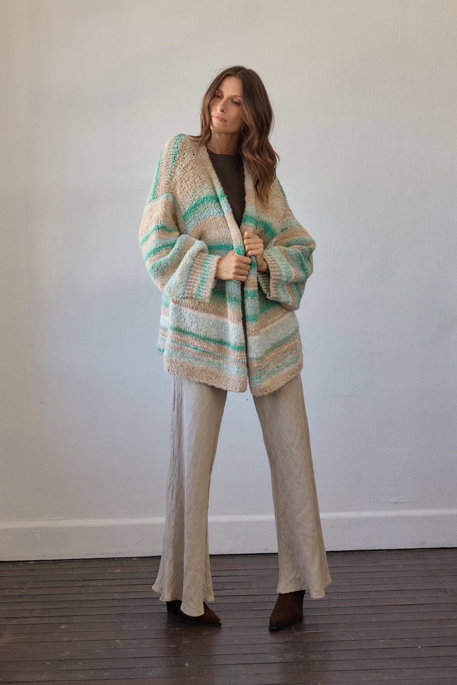 Luella Cardigan - Aqua Multi