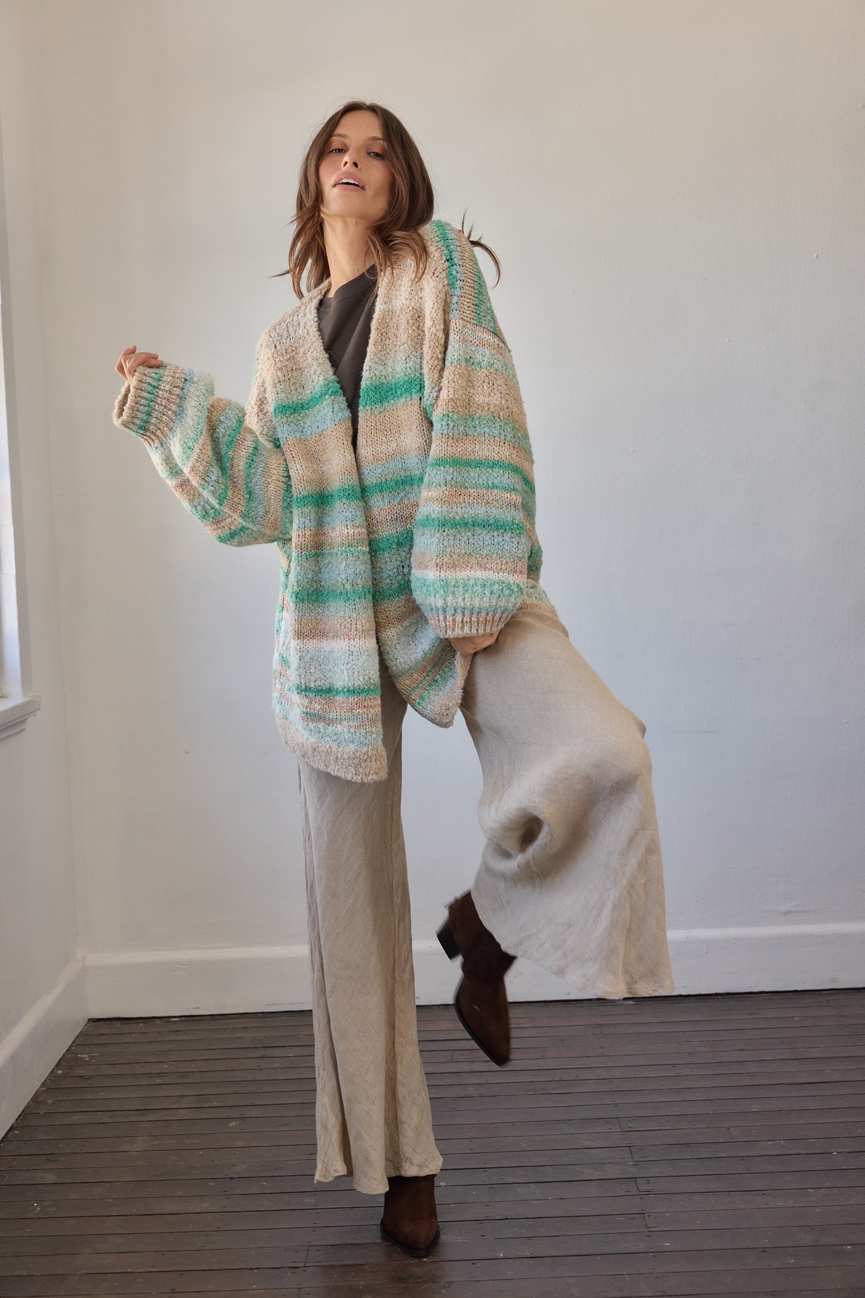 Luella Cardigan - Aqua Multi
