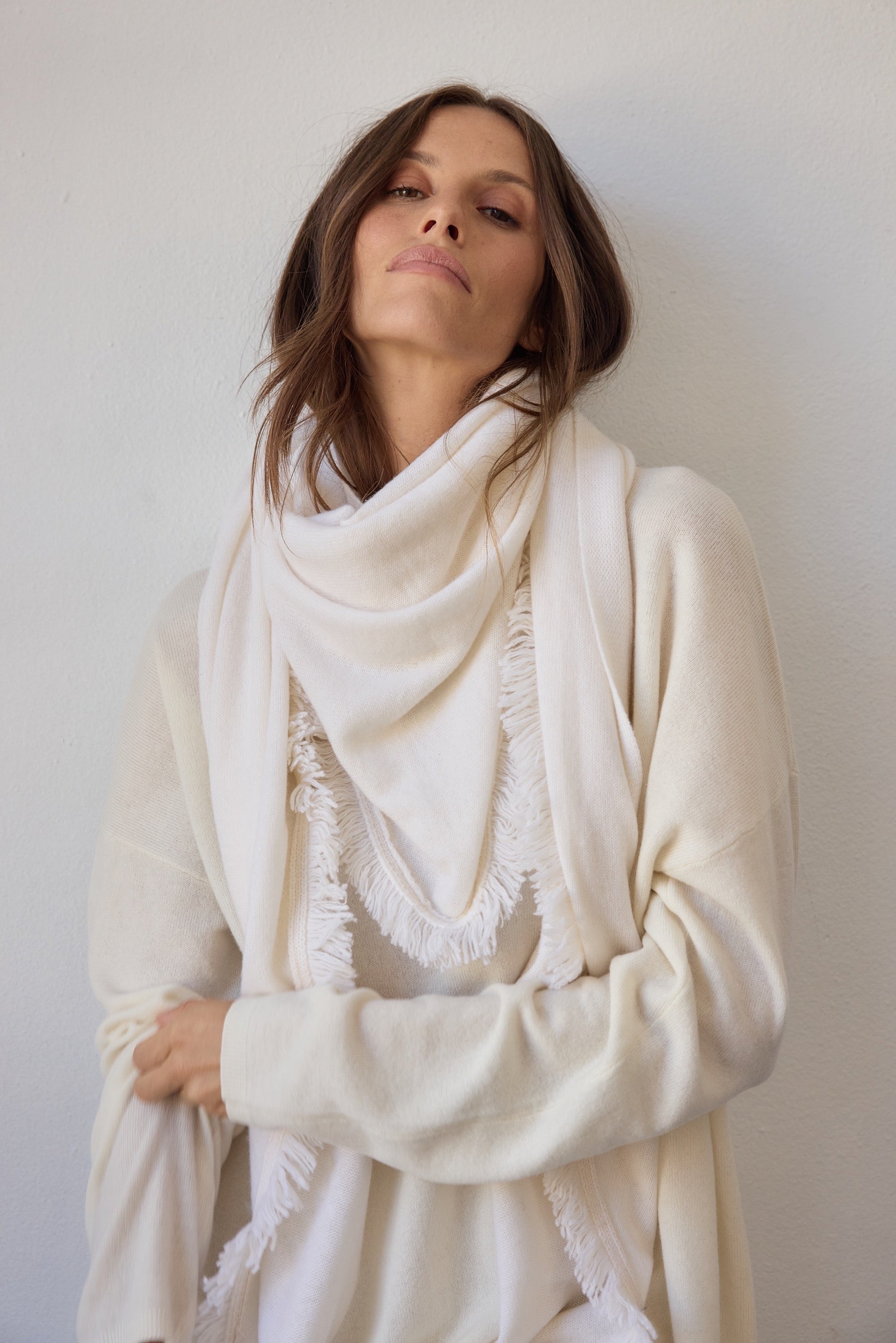 Isabelle Wool Cashmere Wrap - Off White