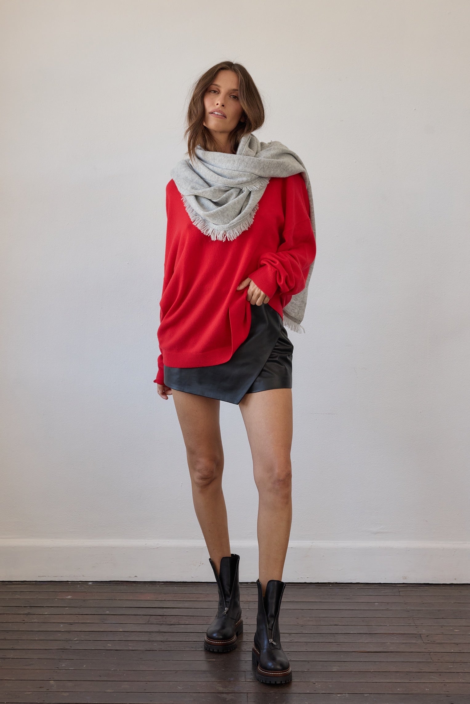 Isabelle Wool Cashmere Wrap - Grey