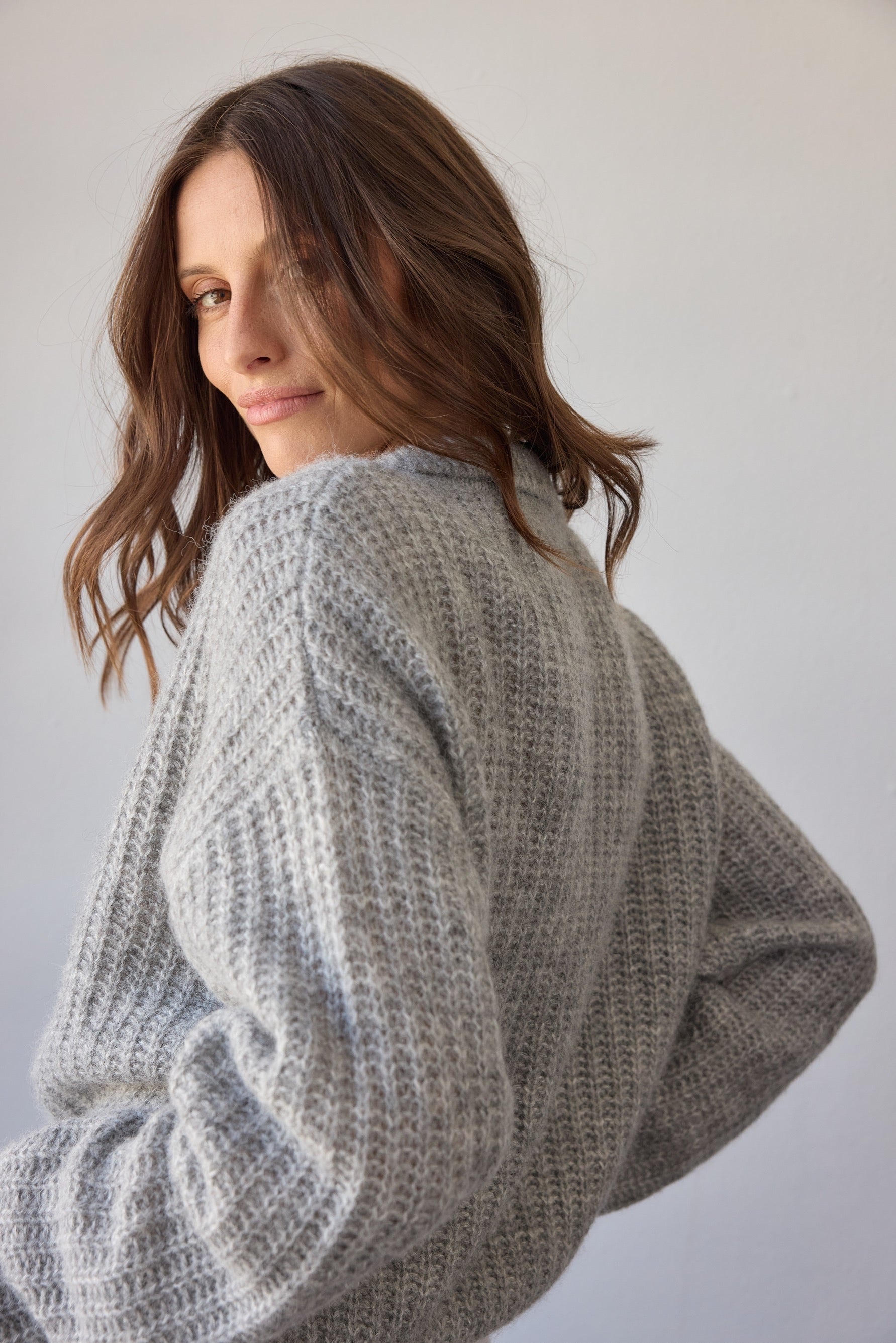 Clover Cable Sweater - Grey