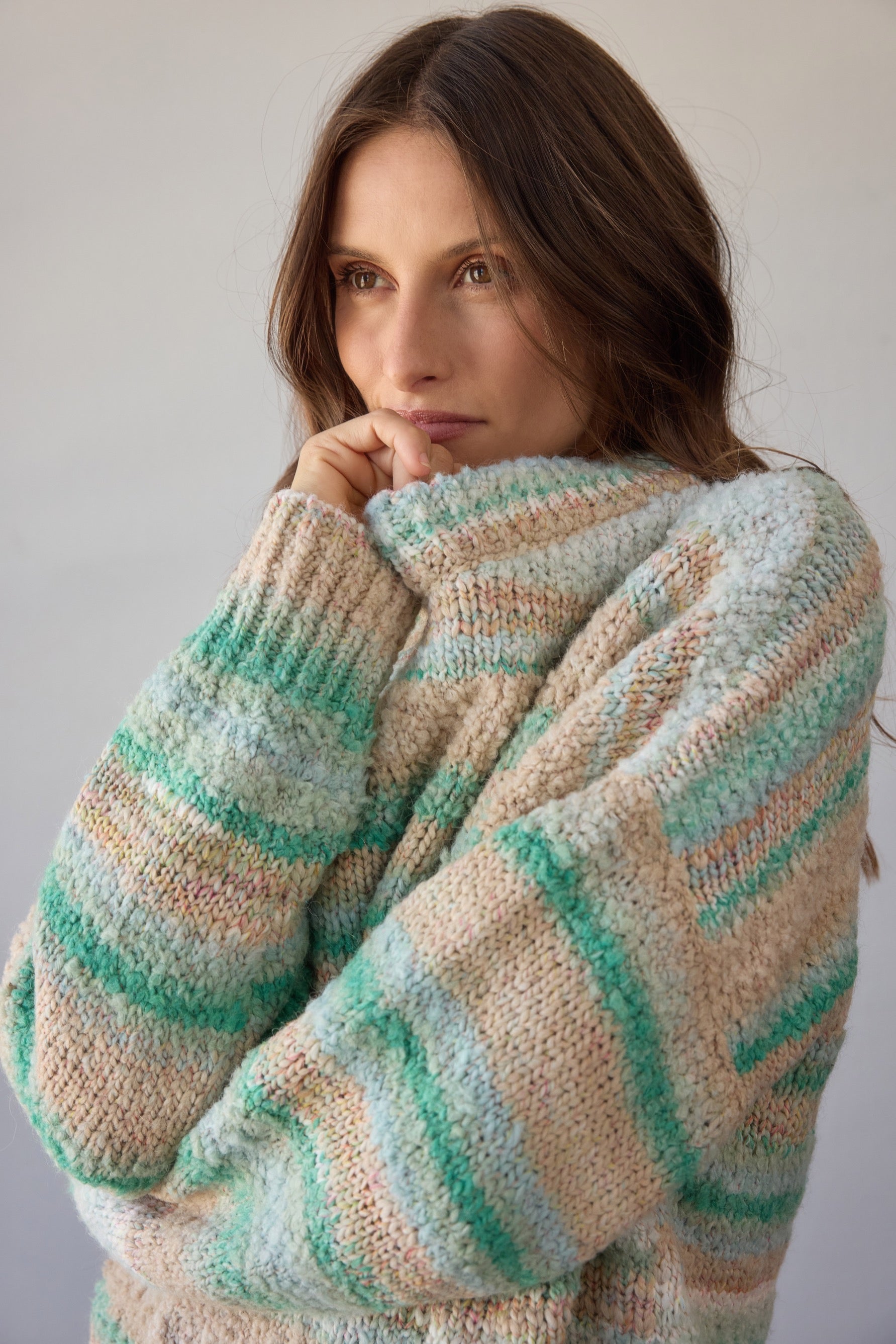 Zephyr Sweater - Aqua Multi