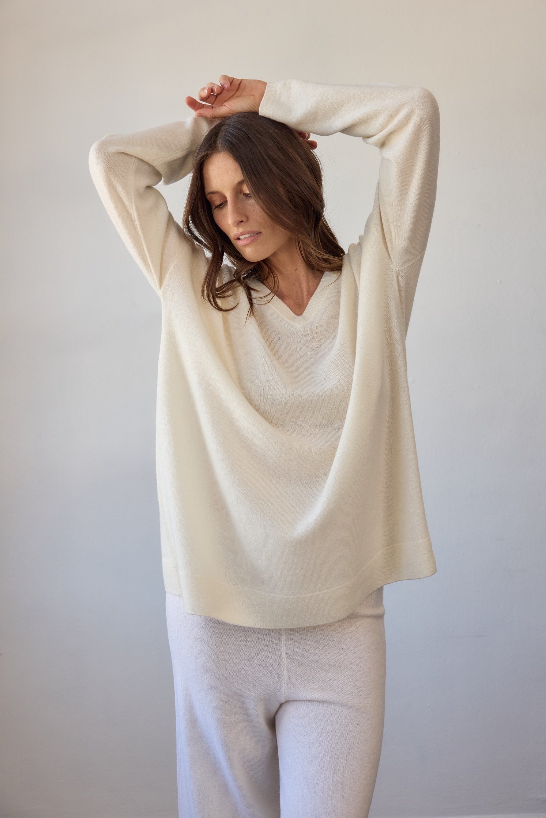 Camille Reversible Cashmere Sweater - Off White