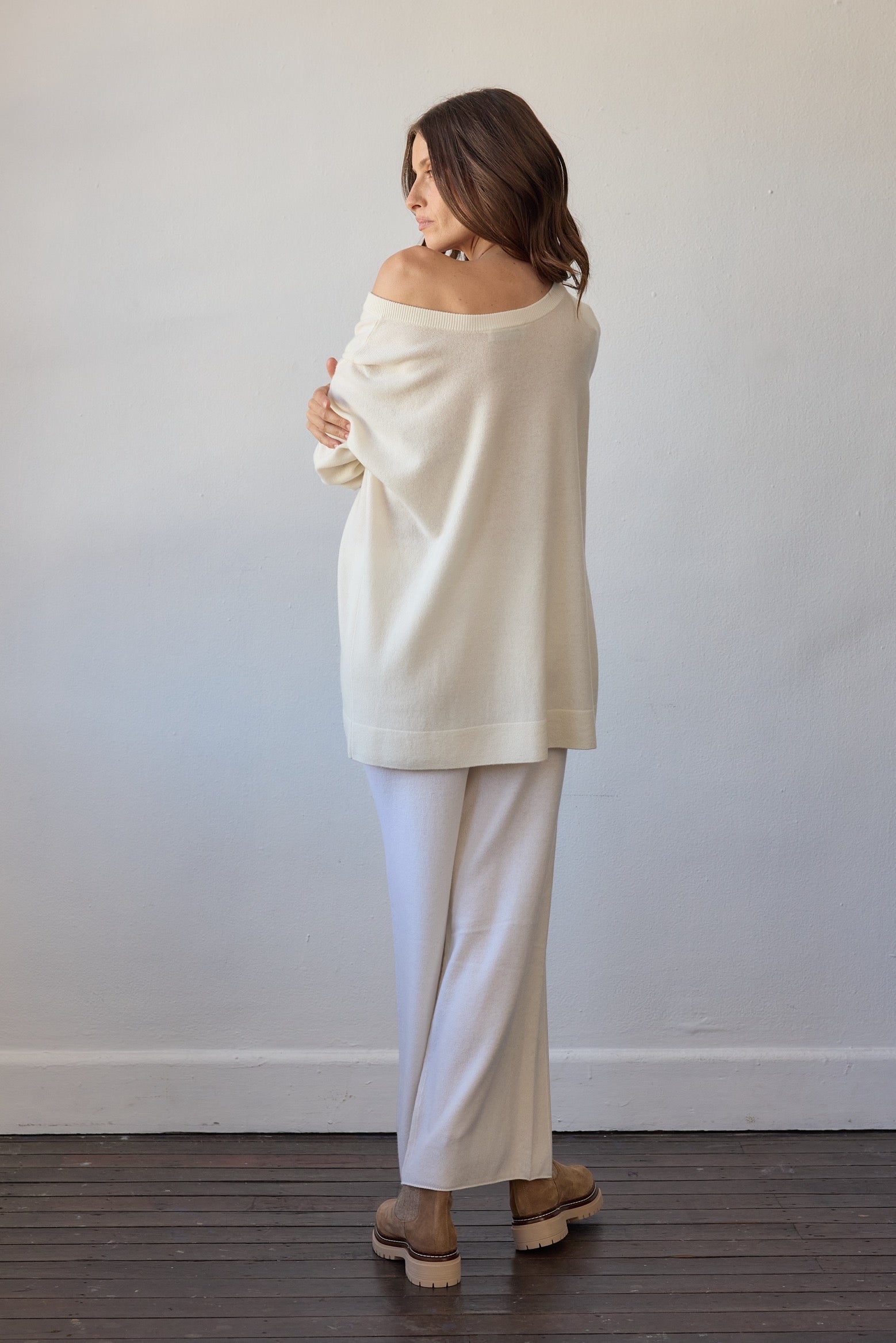 Camille Reversible Cashmere Sweater - Off White