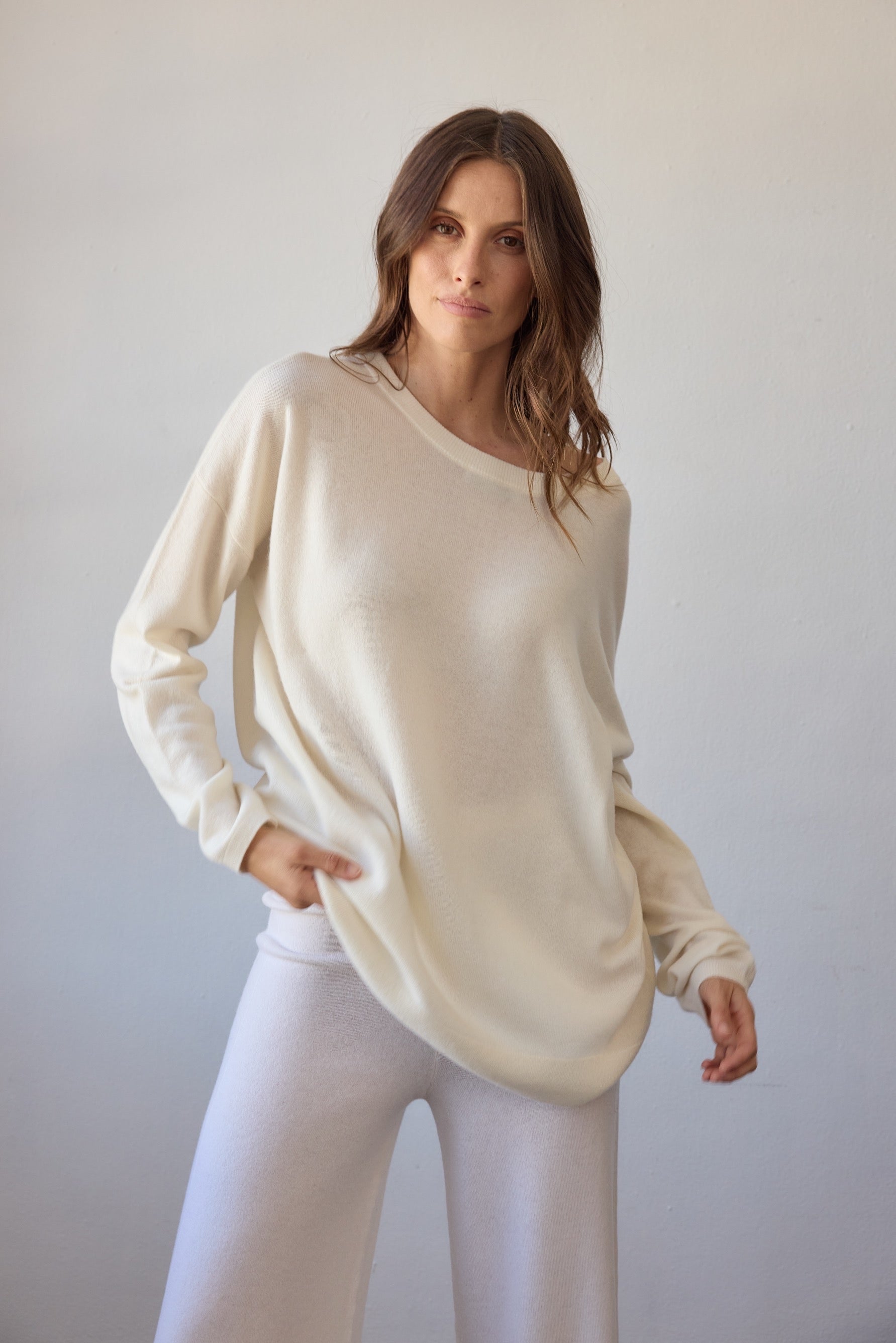 Camille Reversible Cashmere Sweater - Off White
