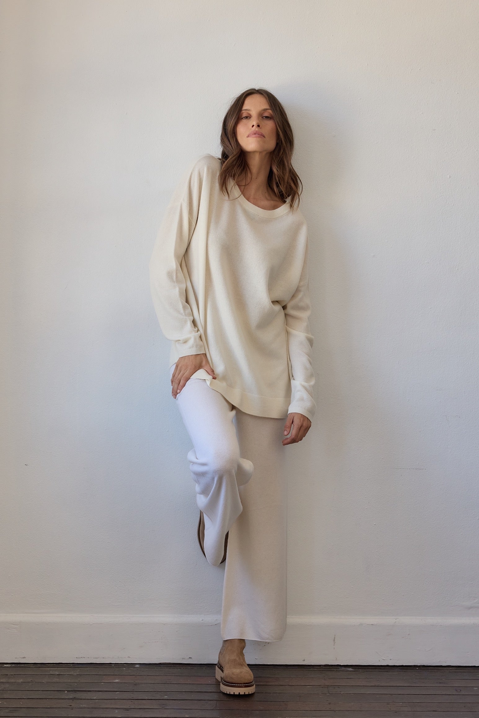Camille Reversible Cashmere Sweater - Off White