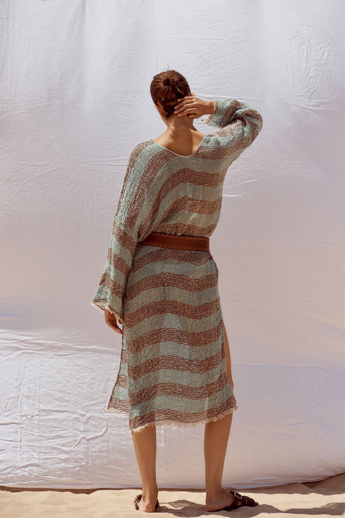 Azella Dress - Chocolate/Turquoise Pescatore Stripe