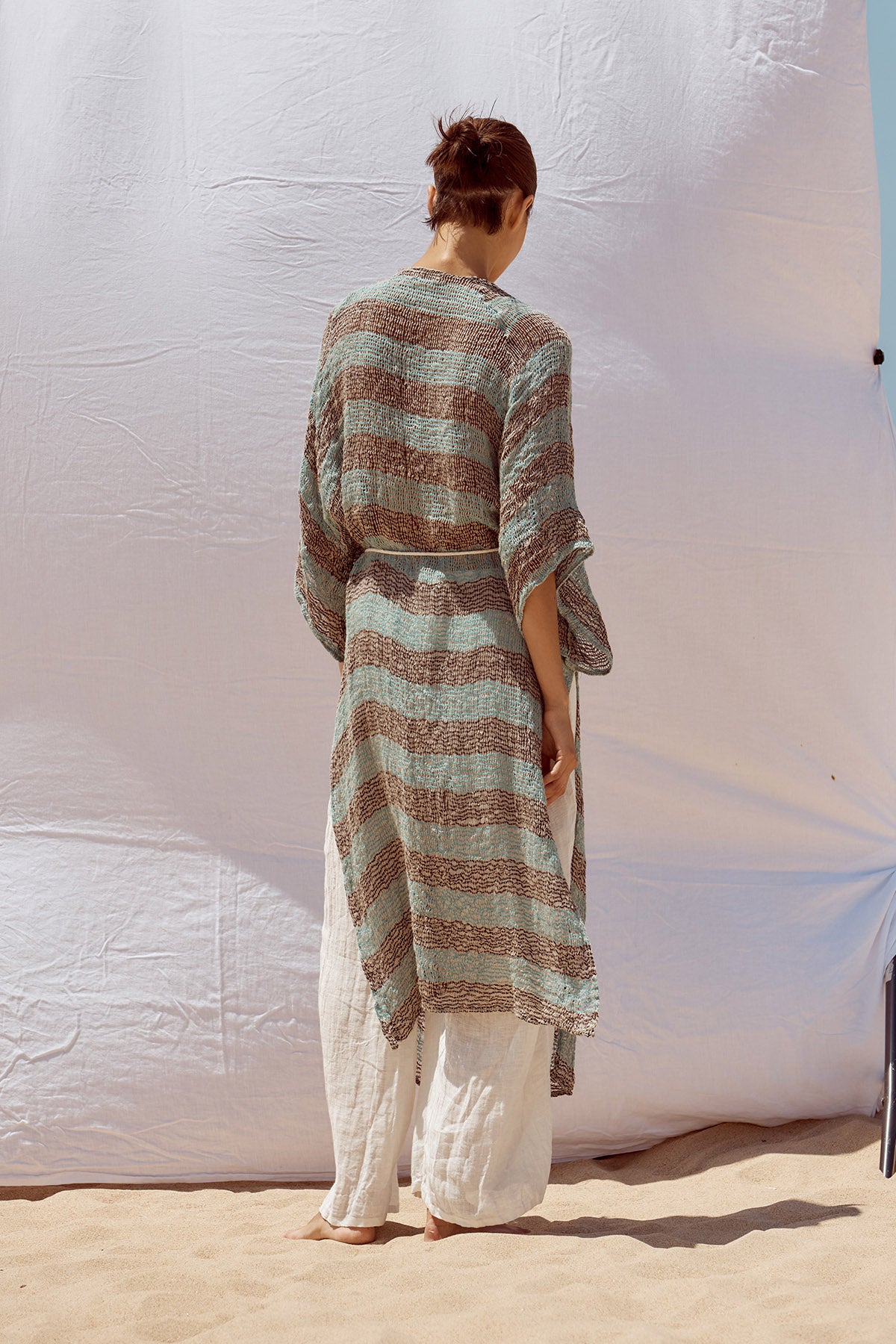 Corda Maxi Duster - Chocolate/Turquoise Pescatore Stripe