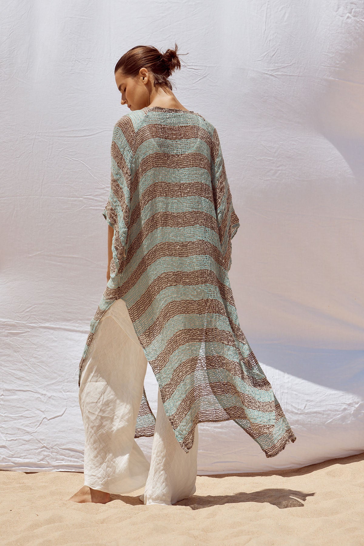 Corda Maxi Duster - Chocolate/Turquoise Pescatore Stripe