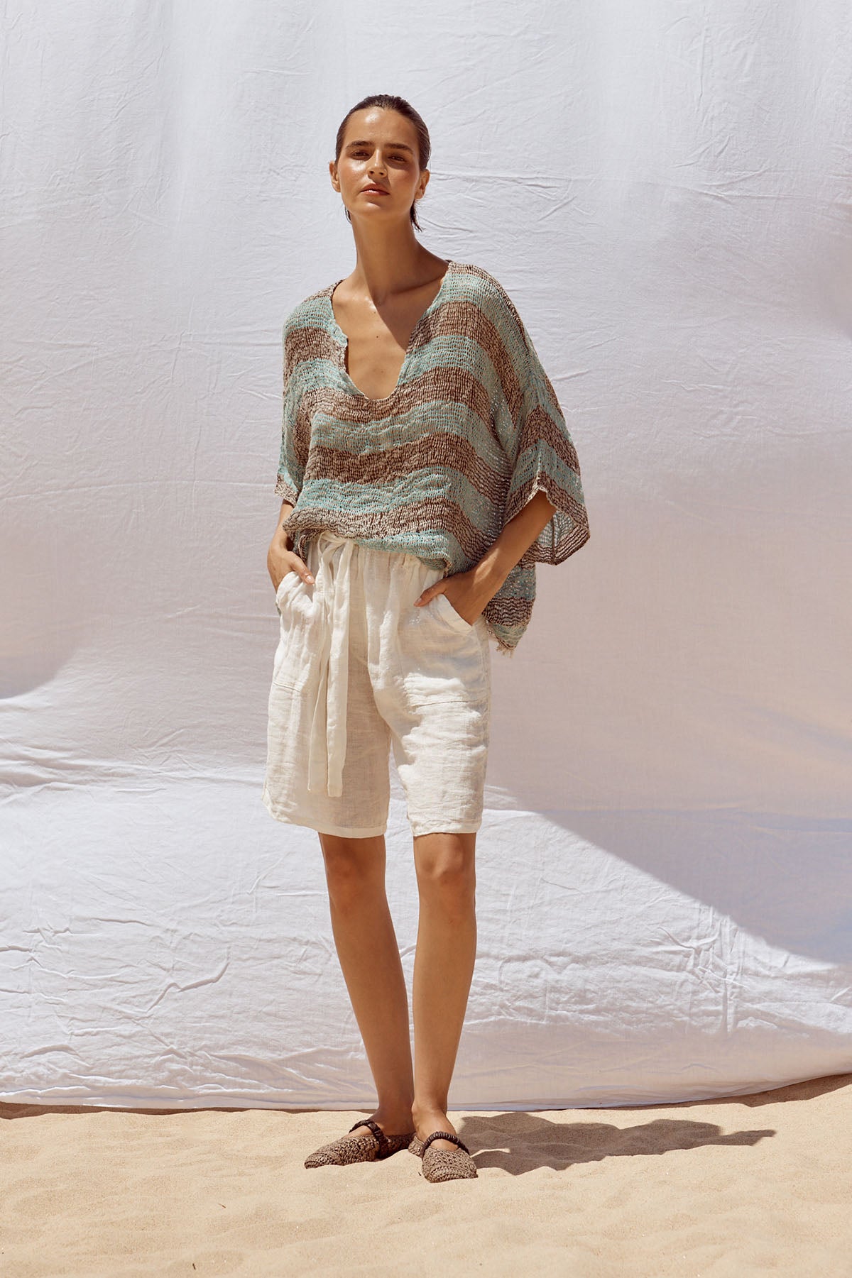 Miramare Top - Chocolate/Turquoise