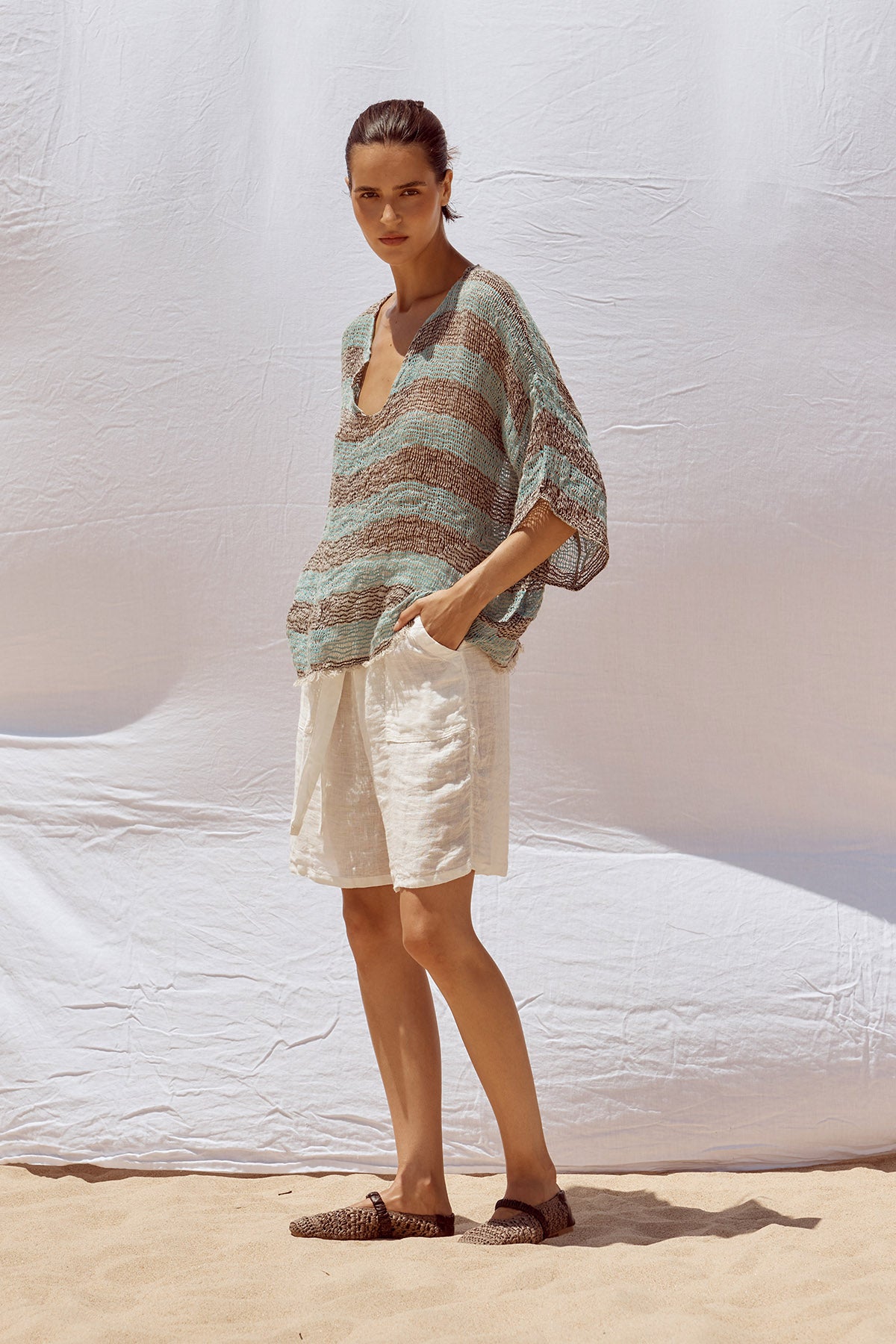 Miramare Top - Chocolate/Turquoise