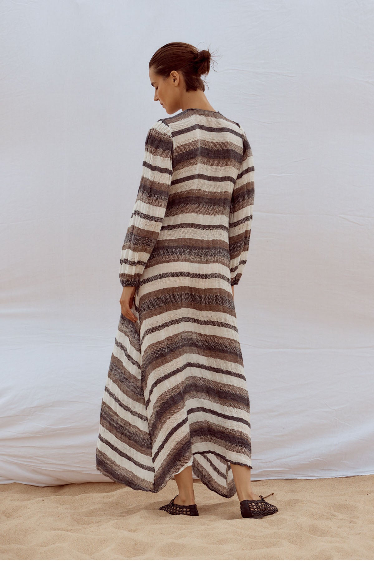Ti Amo Maxi Dress - Dark Chocolate Stripe - Last One