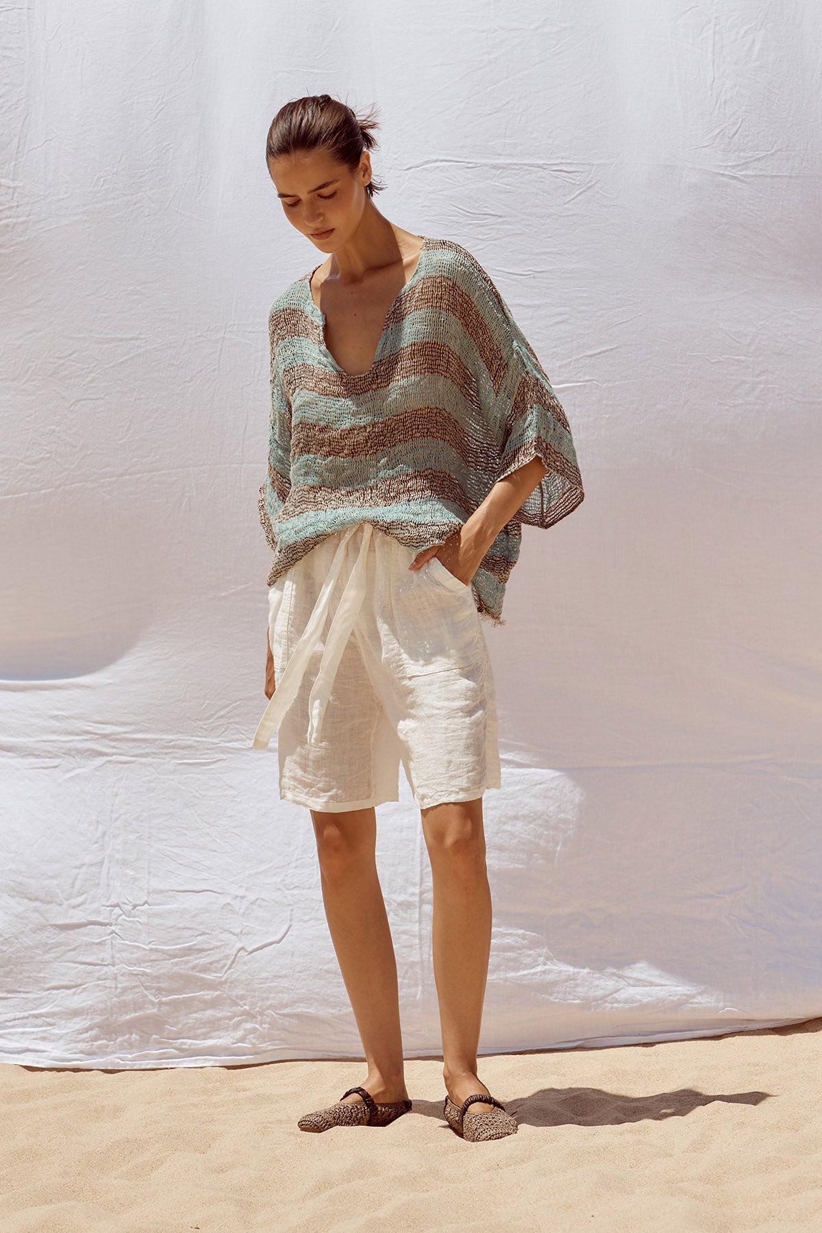 Miramare Top - Chocolate/Turquoise