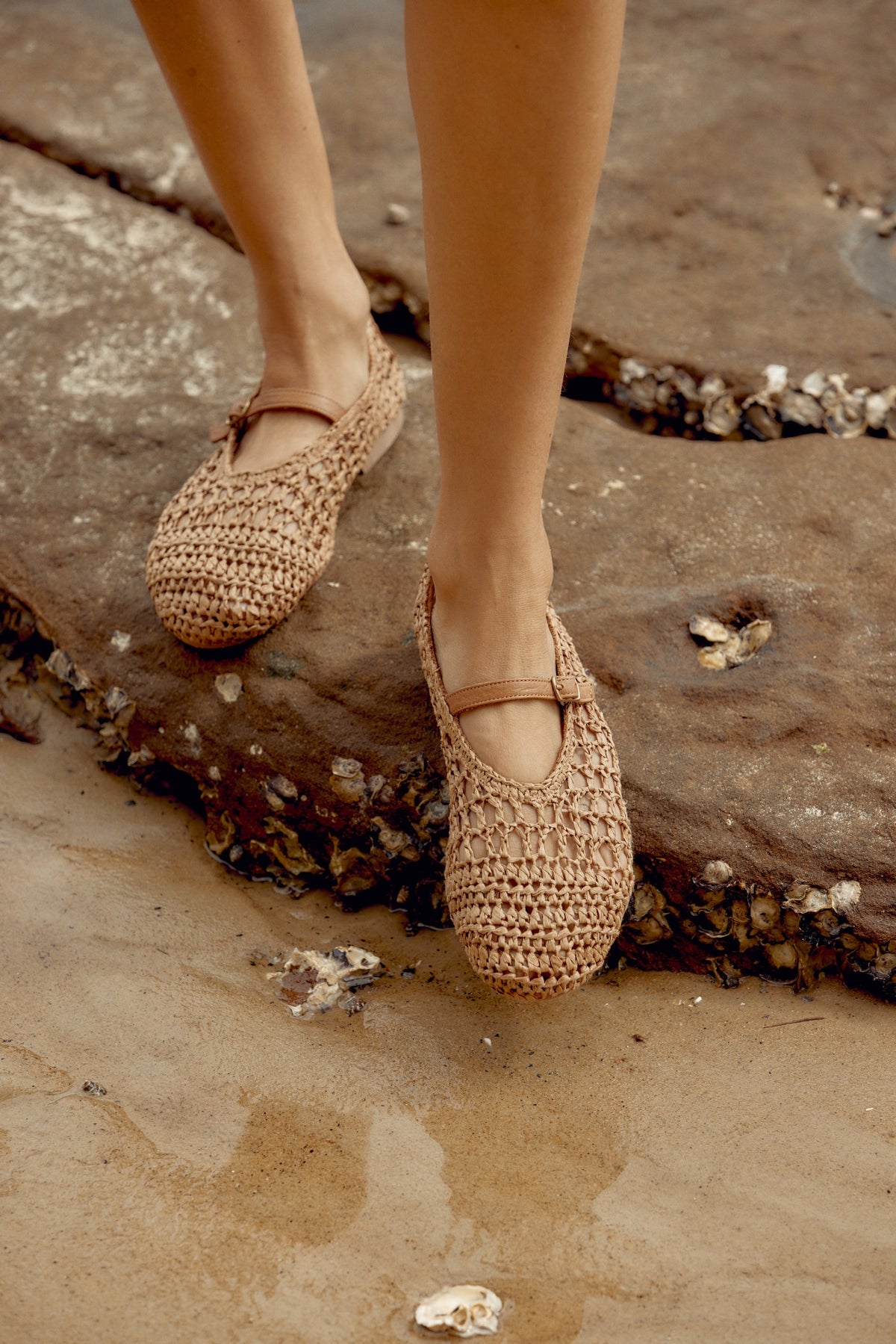 Octavia Raffia Ballet Slipper - Hazelnut