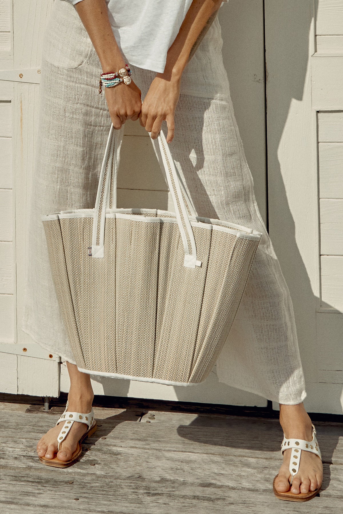 Yacht Midi Tropez Tote - White