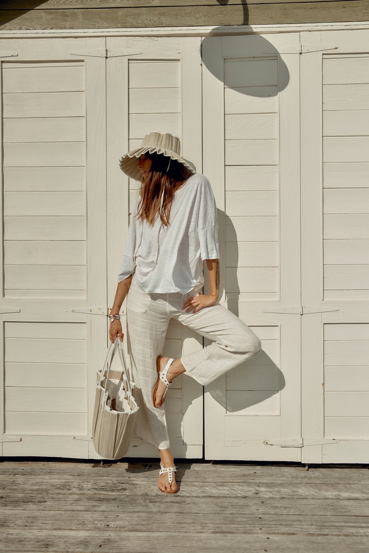 Yacht Midi Tropez Tote - White