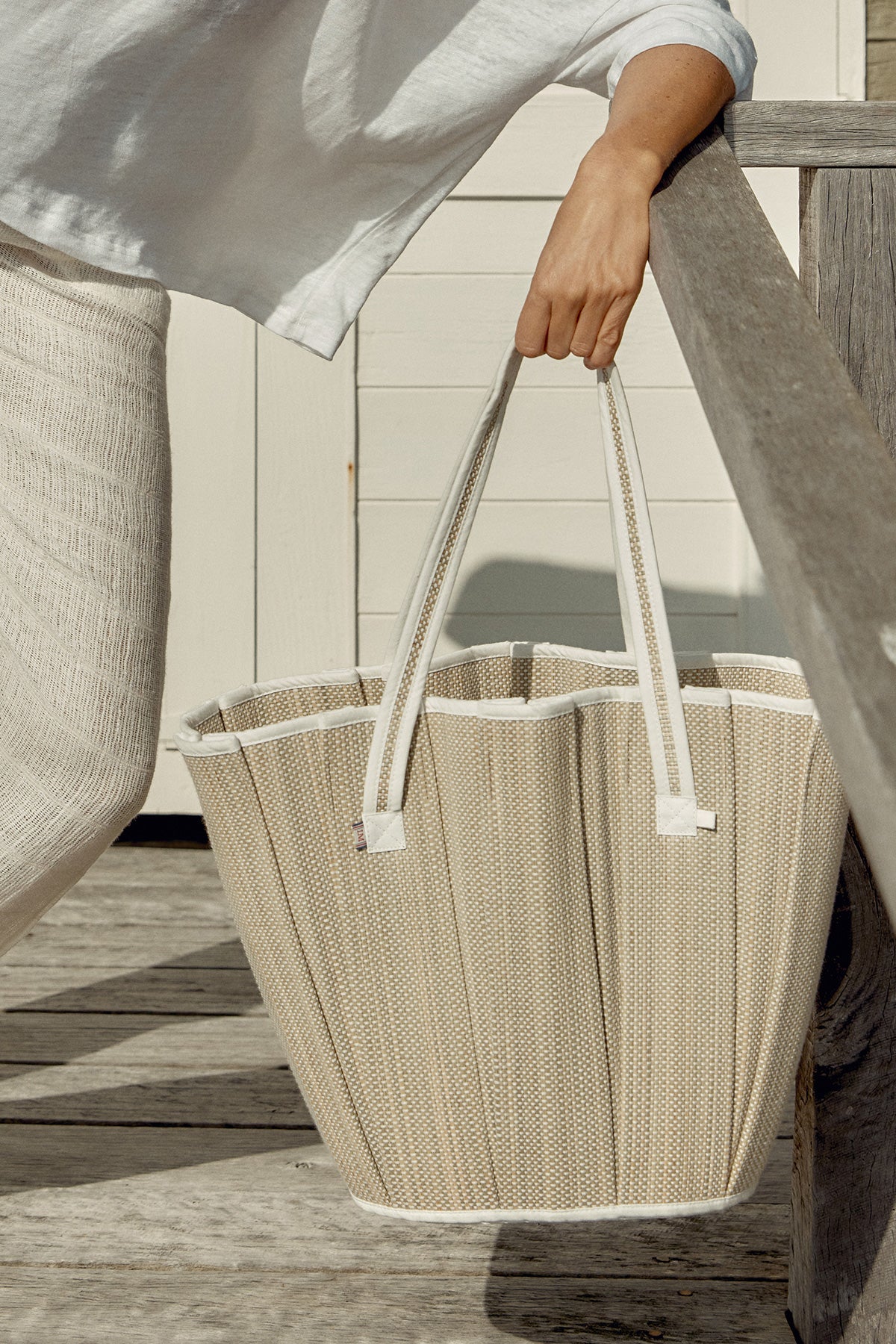 Yacht Midi Tropez Tote - White