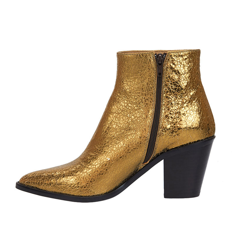 Ritz Boot - Crackle Gold