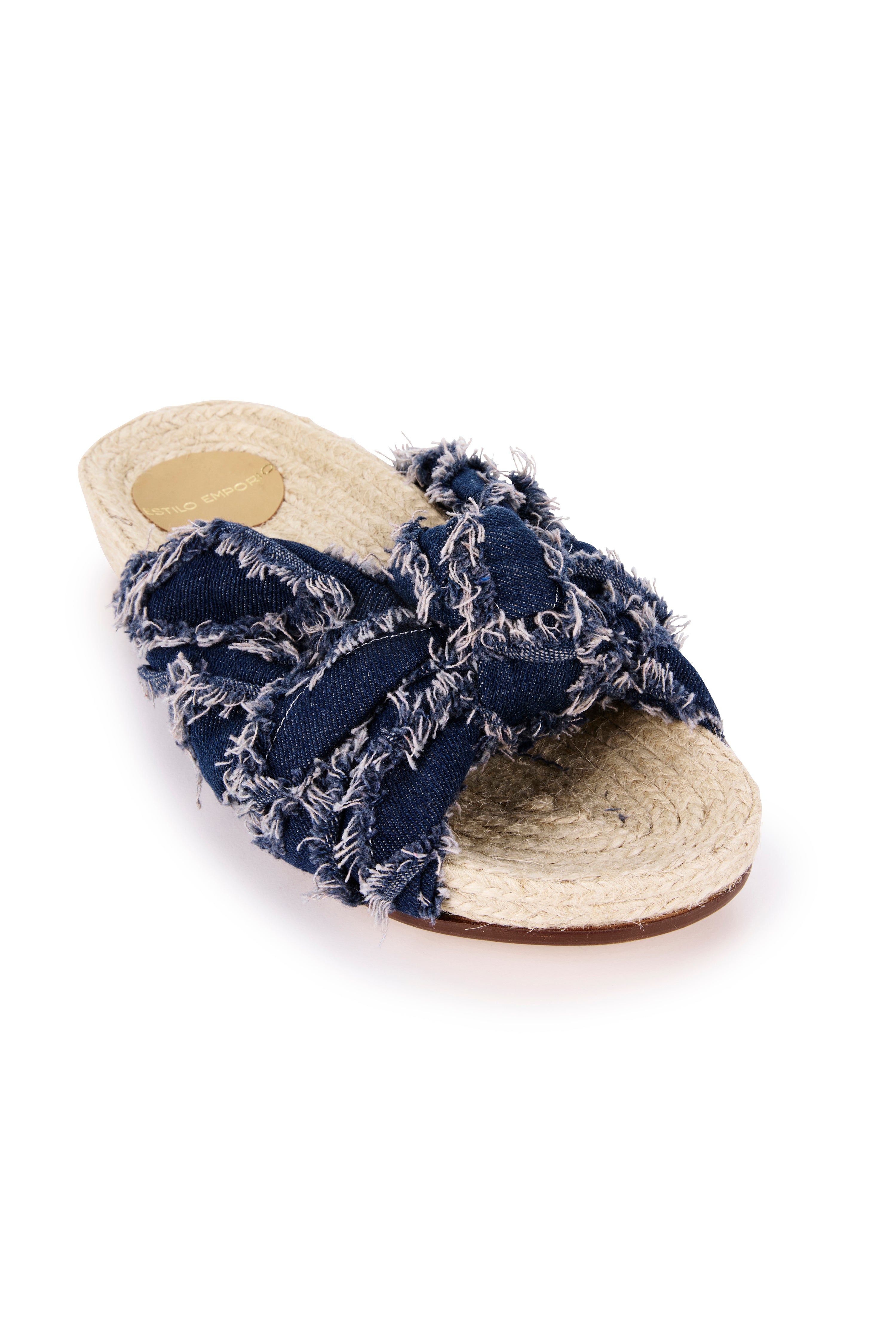 Circe Knotted Slide - Denim